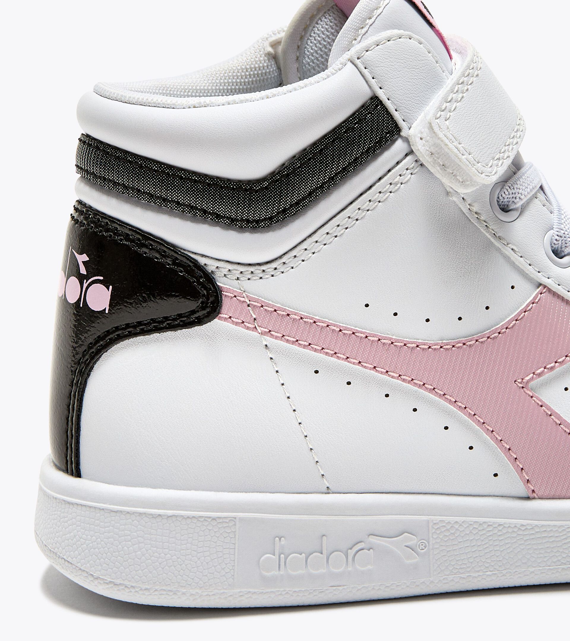 Sportschuh - Kinder 4-8 Jahren GAME P HIGH GIRL PS WHITE/BLACK/PINK LADY - Diadora