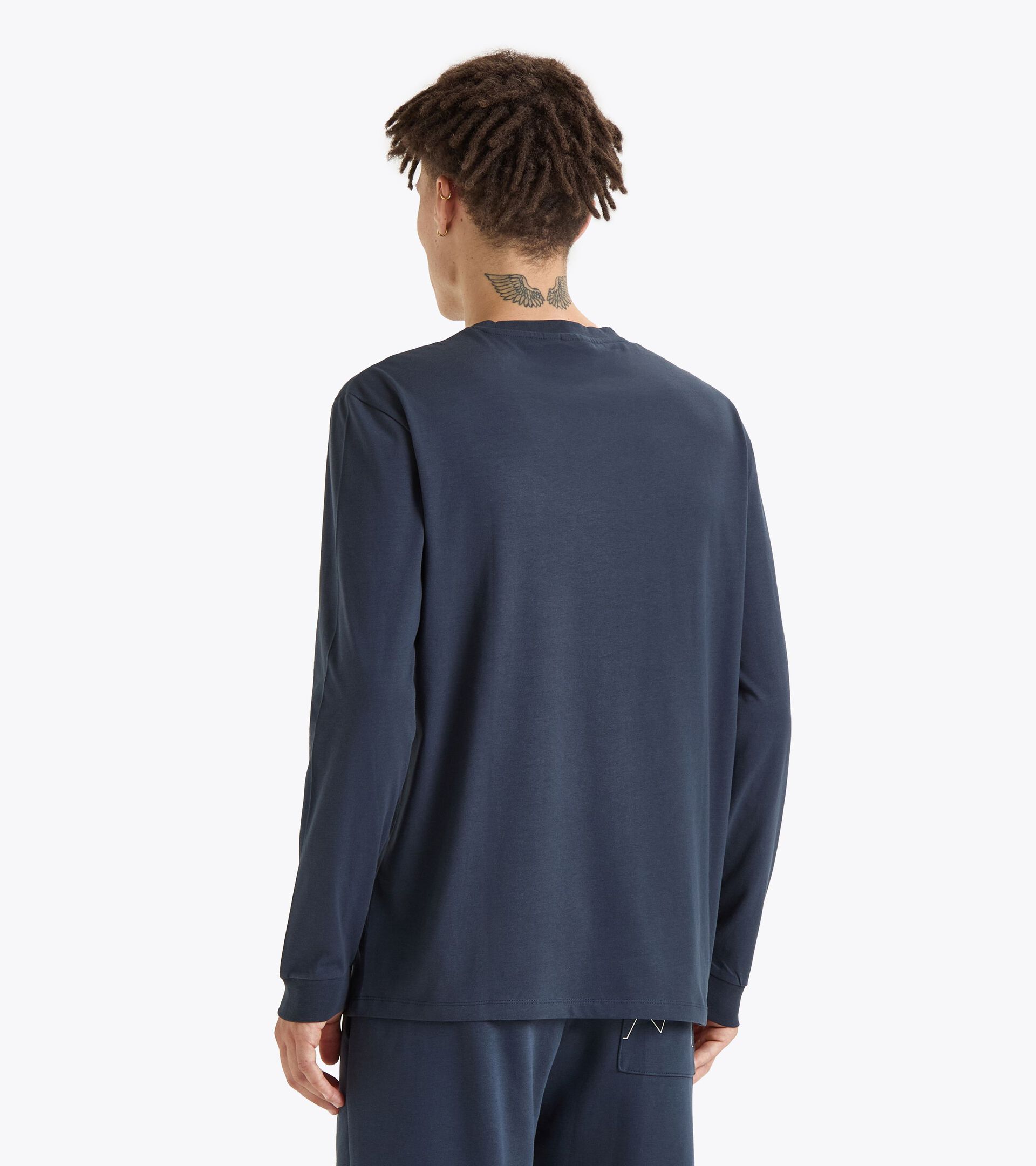 Sporty long-sleeved t-shirt - Gender Neutral T-SHIRT LS ROUTE BLUE DENIM - Diadora