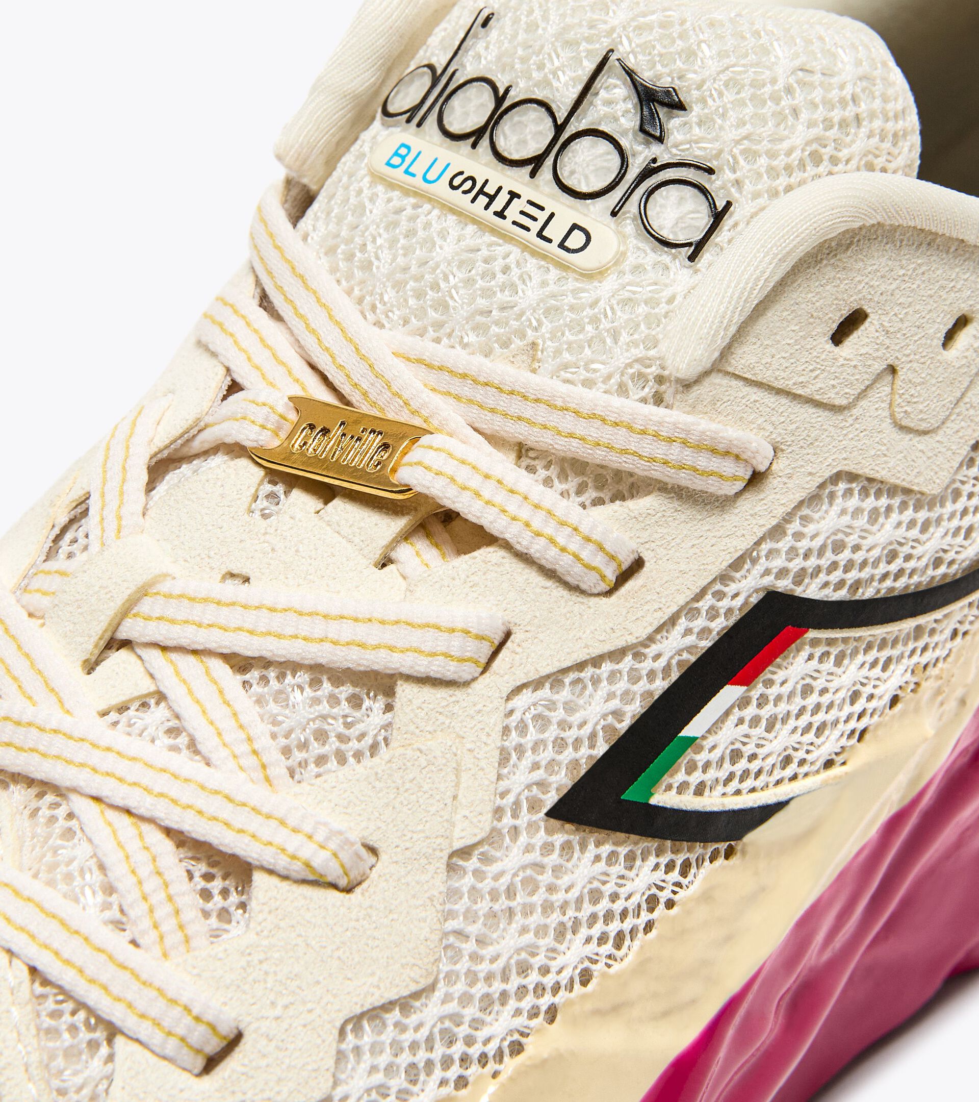 Women's Colville x diadora Mythos Blushield Volo 2 Gold VOLO COLVILLE X DIADORA WHITE SWAN/SANGRIA - Diadora