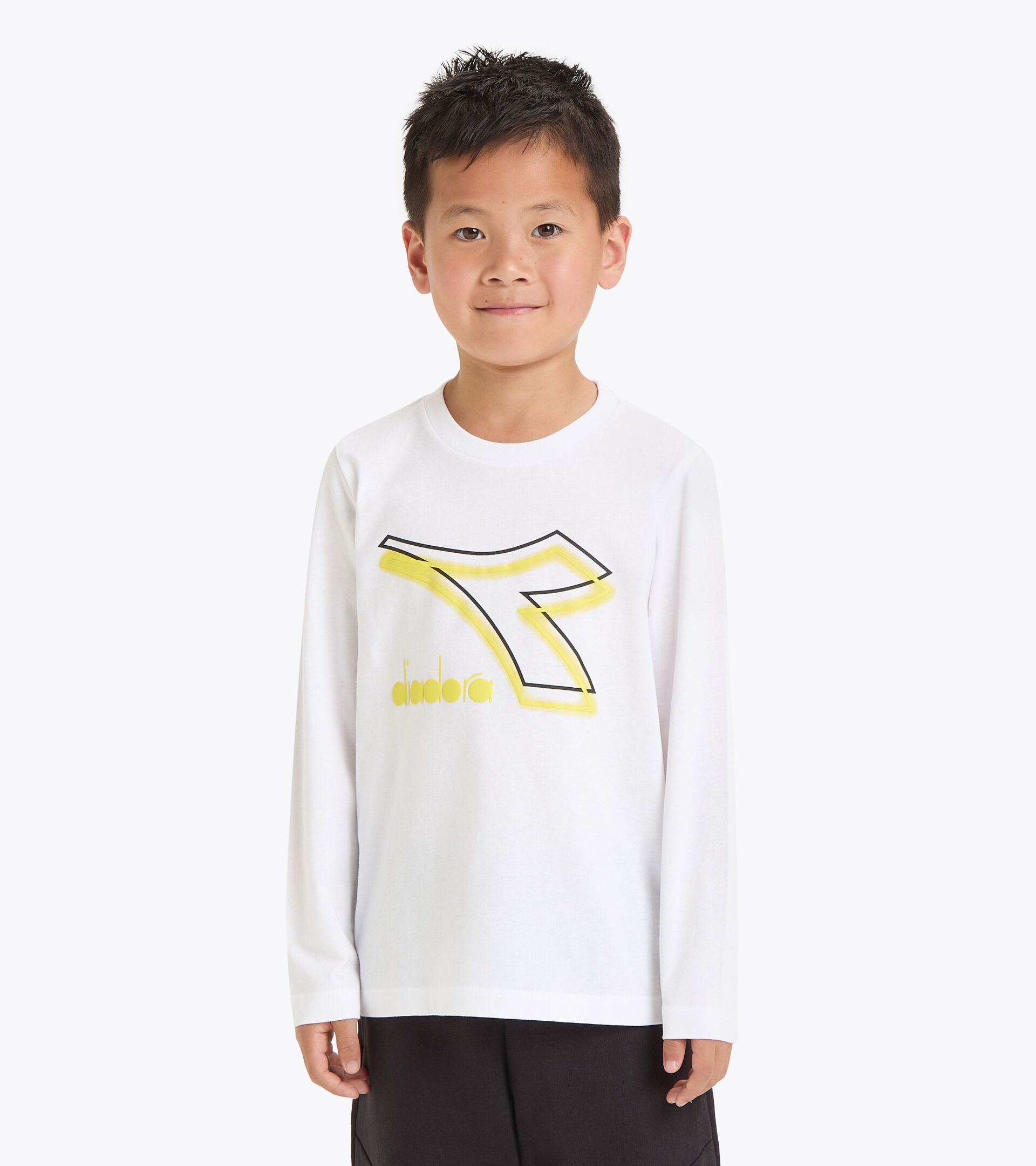 Camiseta de manga larga con estampado - Corte cómodo - Niños/Adolescentes
 JB. T-SHIRT LS LOGO BLANCO VIVO - Diadora