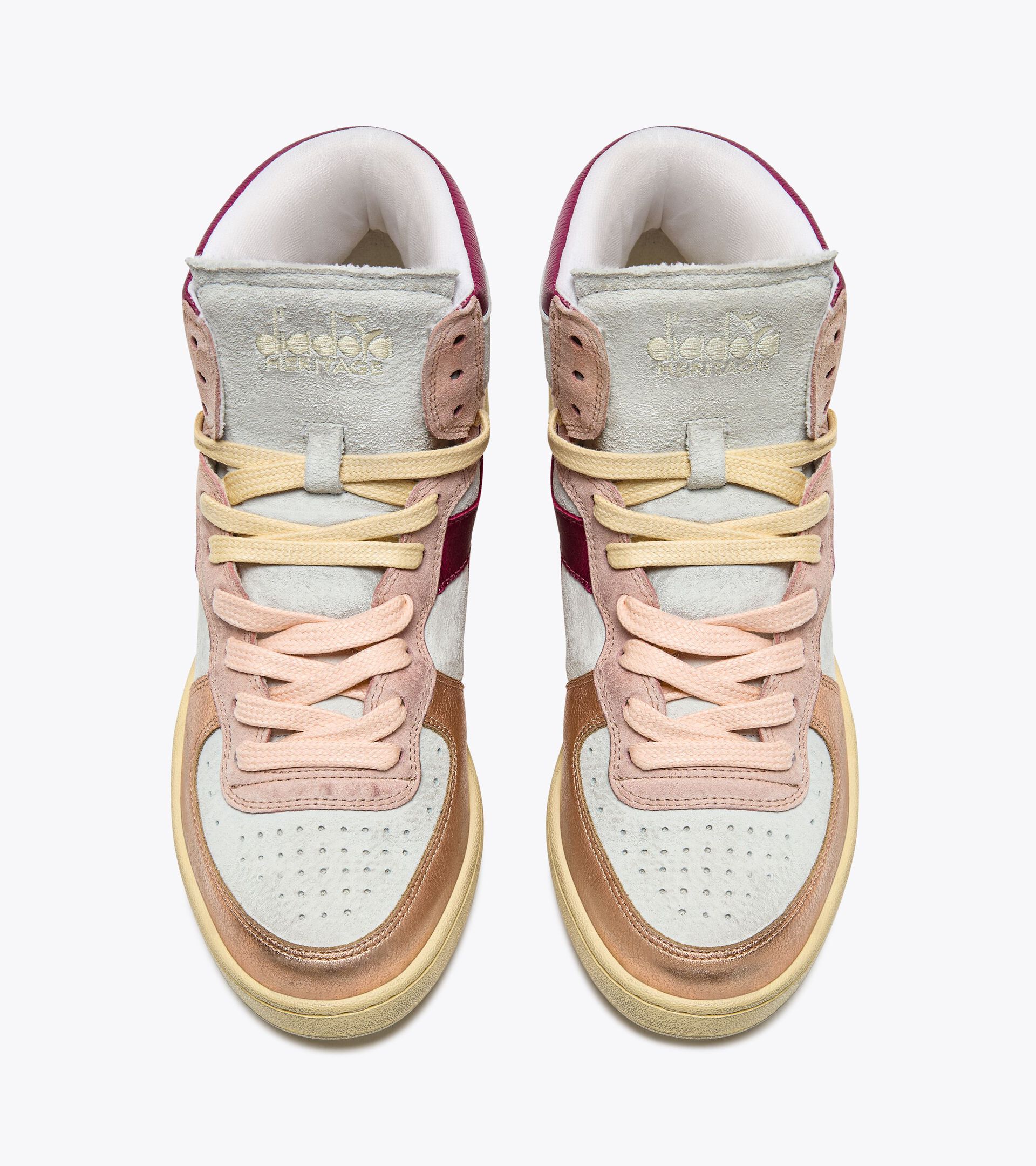 Chaussures Heritage - Femme MI BASKET METAL PIGSKIN USED WN ROSE CORNOUILLE CLAIR - Diadora