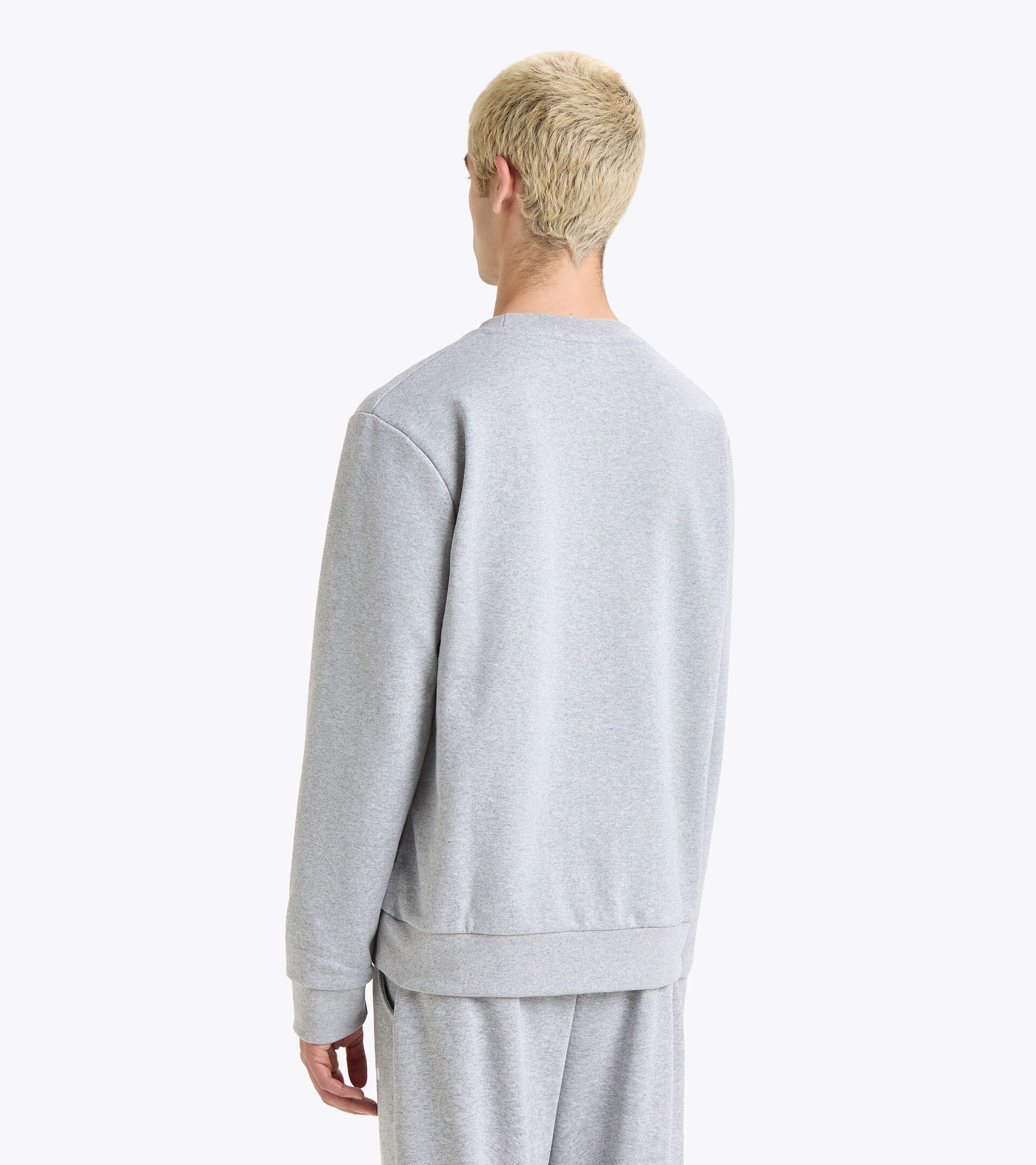 Sweatshirt aus Baumwolle mit rundem Ausschnitt - Genderneutral SWEATSHIRT CREW LOGO HOCHHAUS MELANGE - Diadora