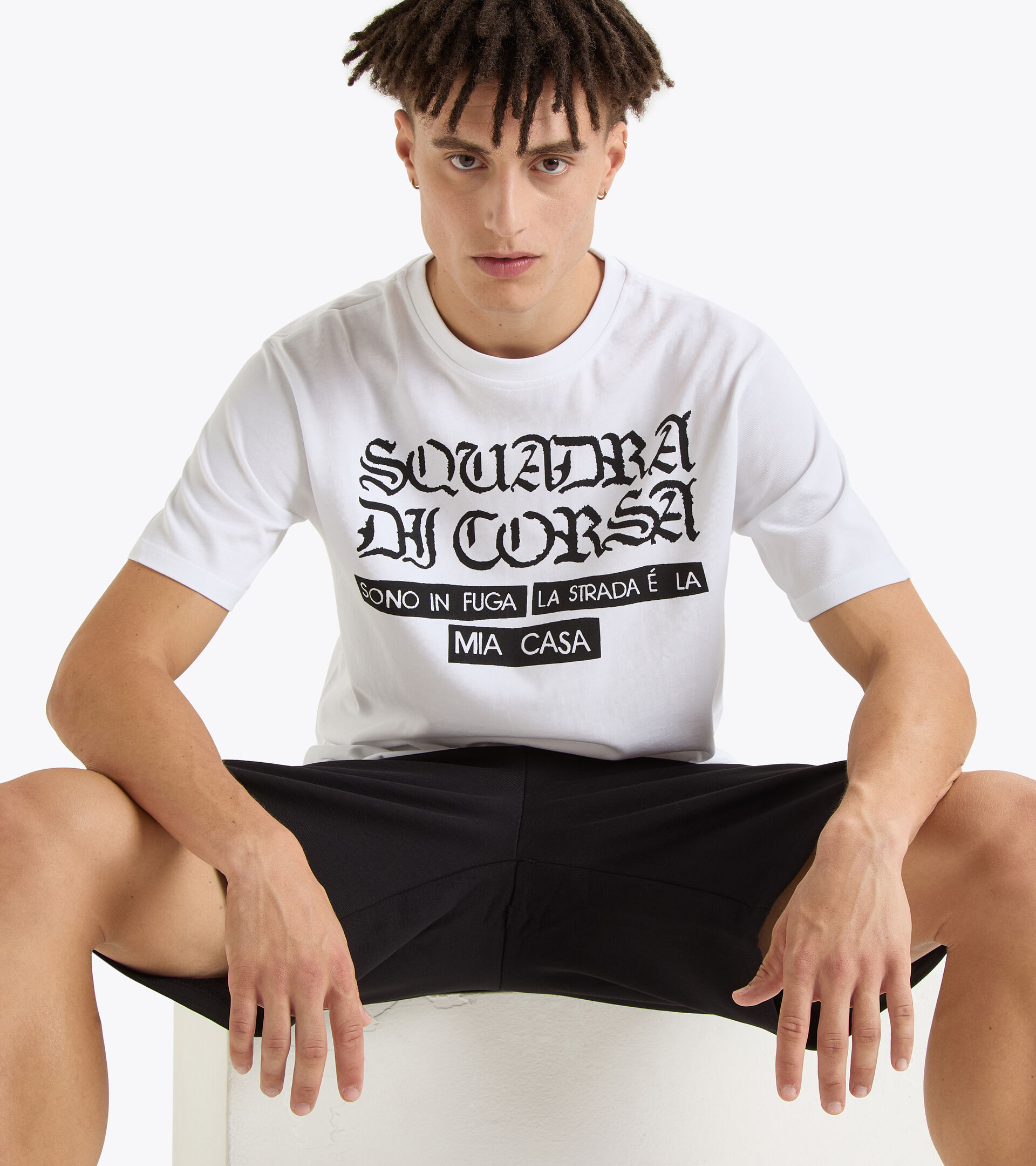 Squadra di Corsa t-shirt - Recycled cotton - Gender Neutral T-SHIRT SS SQUADRA DI CORSA OPTICAL WHITE - Diadora