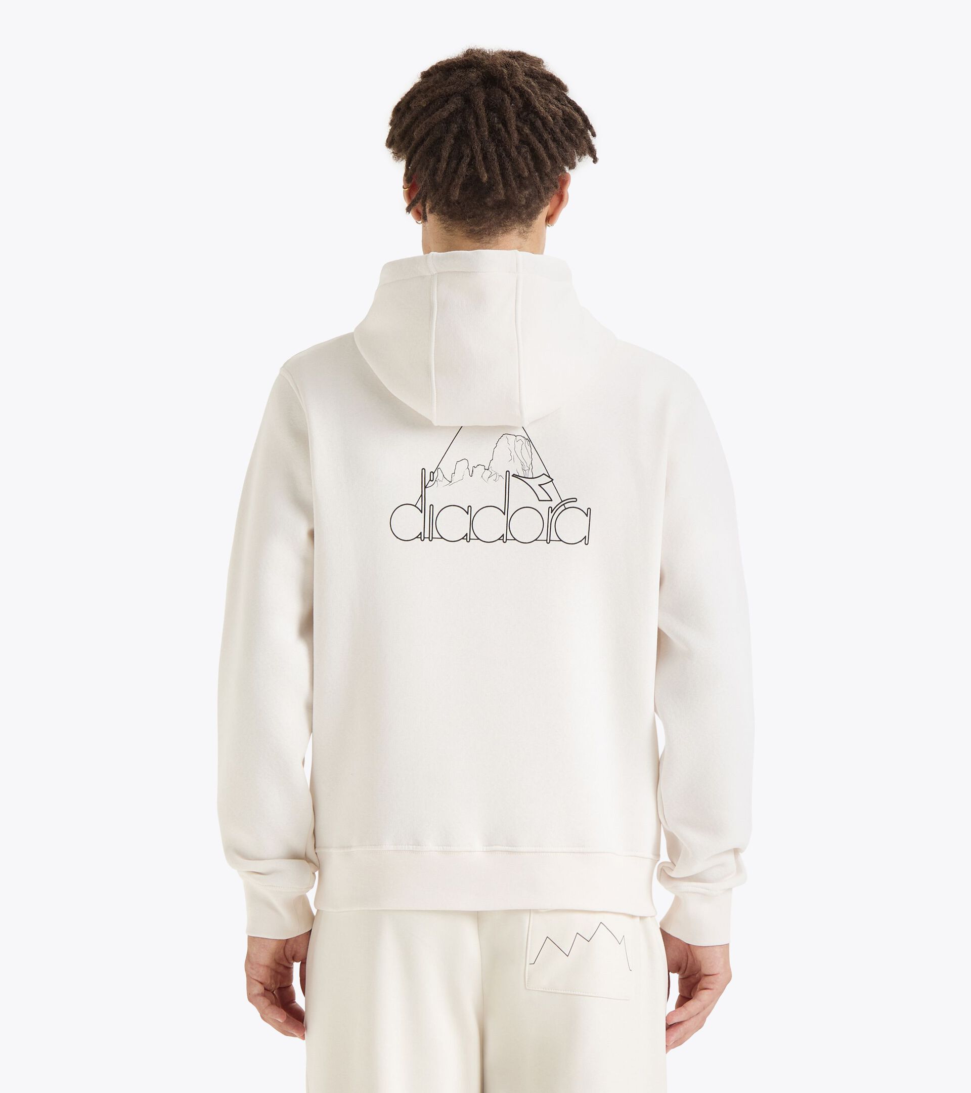 Sporty hoodie - Gender Neutral HOODIE ROUTE WHITE ALYSSUM - Diadora