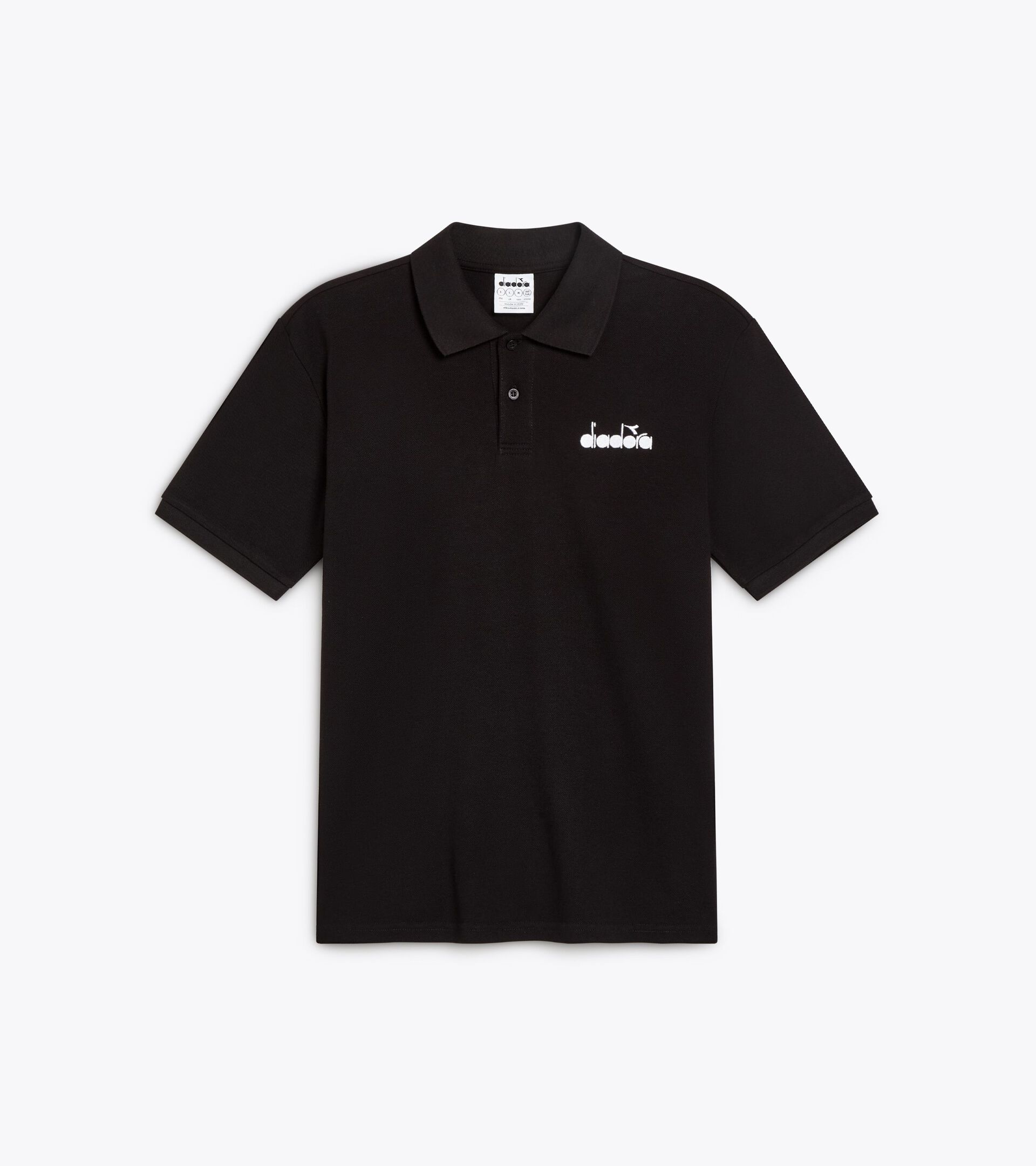 Polo en piqué de algodón - Hombre POLO SS LOGO NEGRO - Diadora