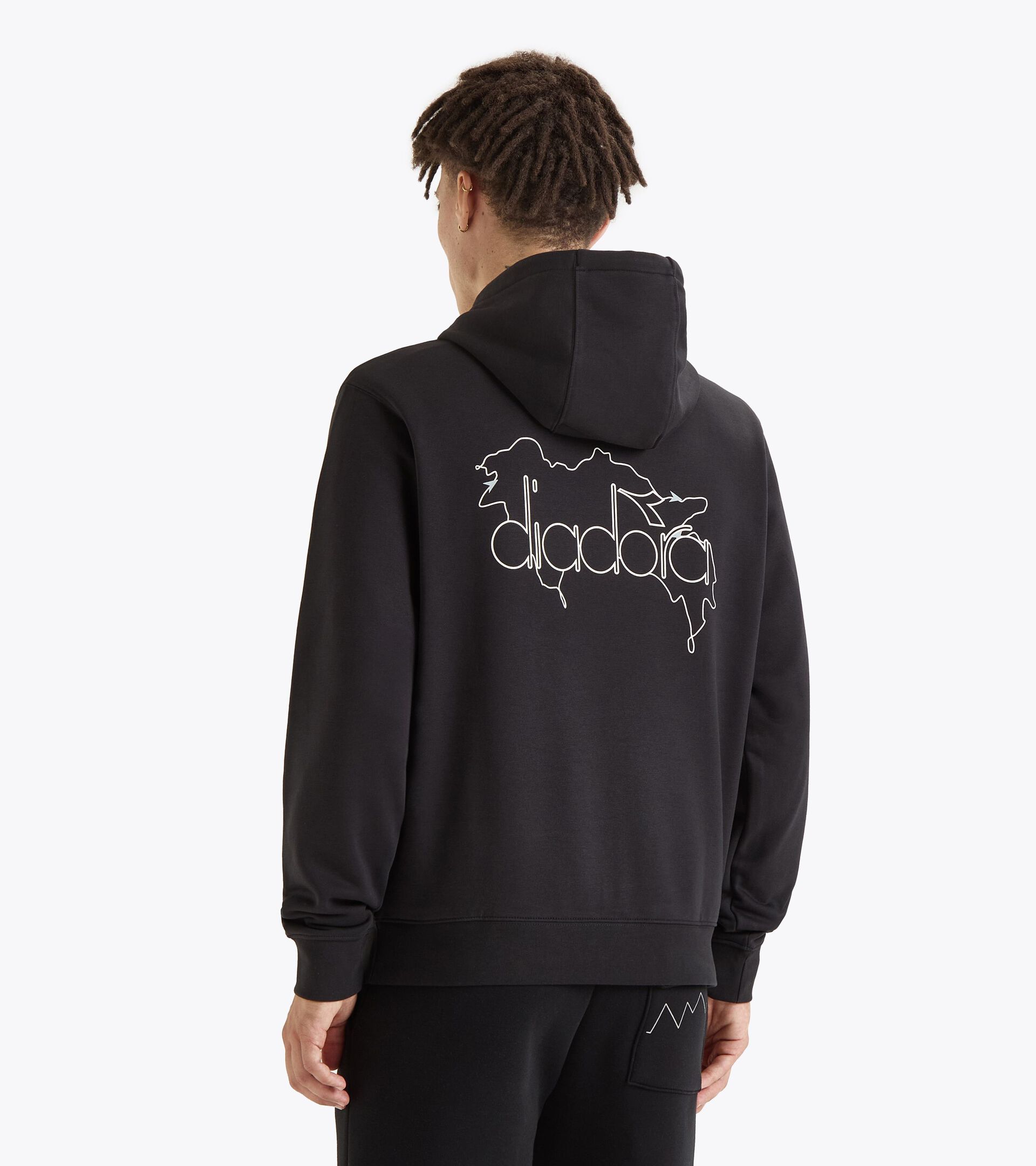 Sportliches Sweatshirt mit Kapuze - Genderneutral HOODIE ROUTE SCHWARZ - Diadora