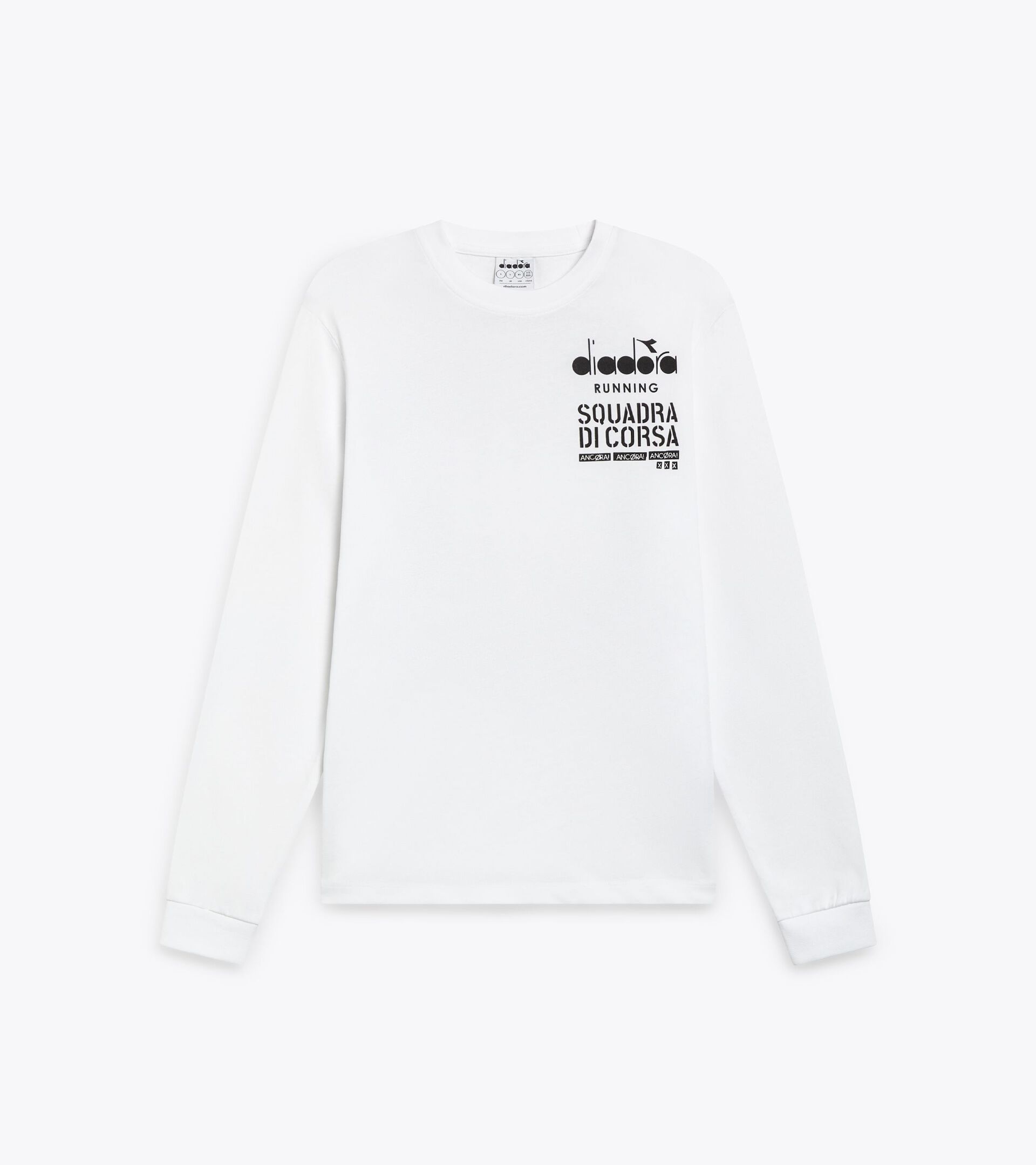 Squadra di Corsa Long-sleeved t-shirt - Recycled cotton - Gender Neutral T-SHIRT LS SQUADRA DI CORSA OPTICAL WHITE - Diadora