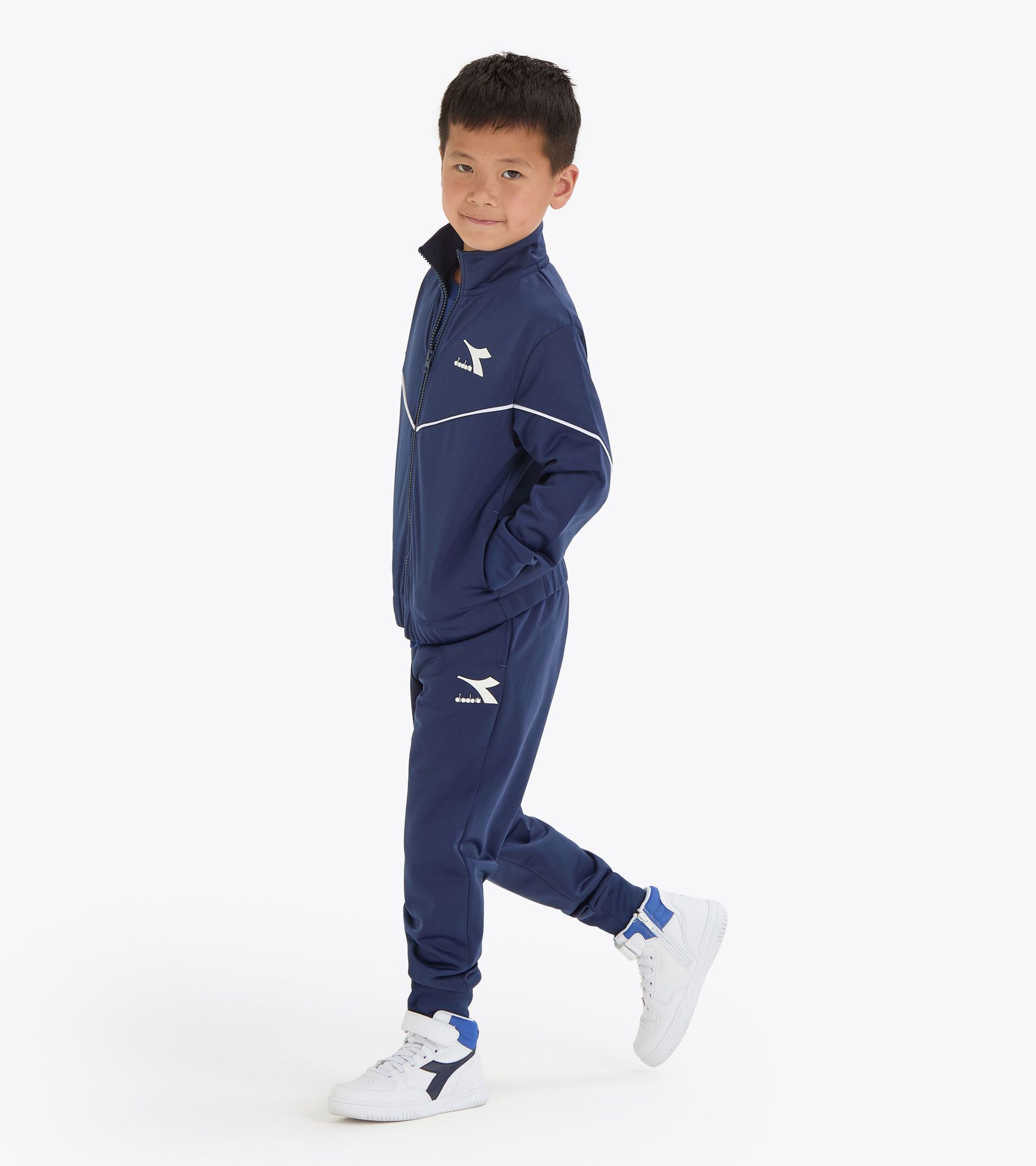 Tracksuit - Boy JB. TRACKSUIT FZ LOGO SALTIRE NAVY - Diadora