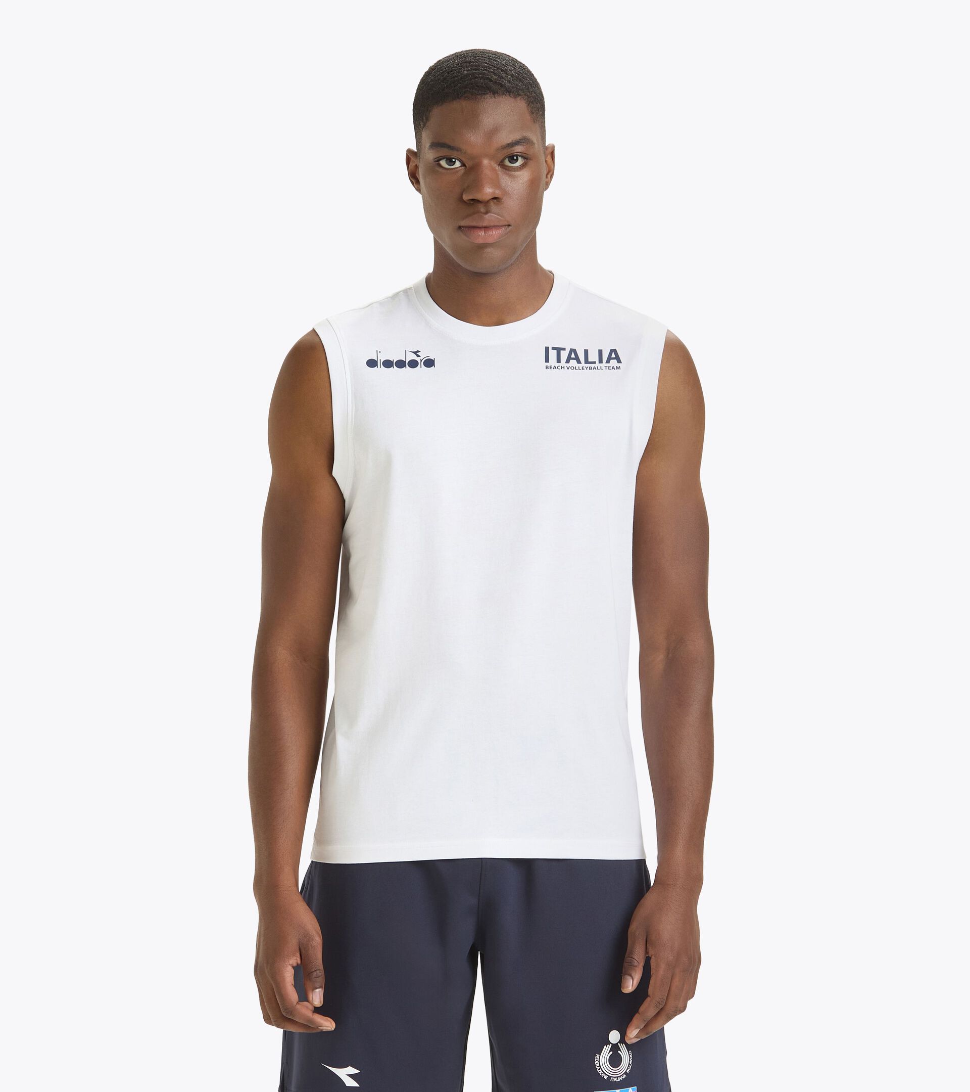 T-shirt sans manches homme - Équipe Nationale de Beach Volley SLEEVELESS ALLENAMENTO UOMO BV24 ITALIA BLANC VIF - Diadora