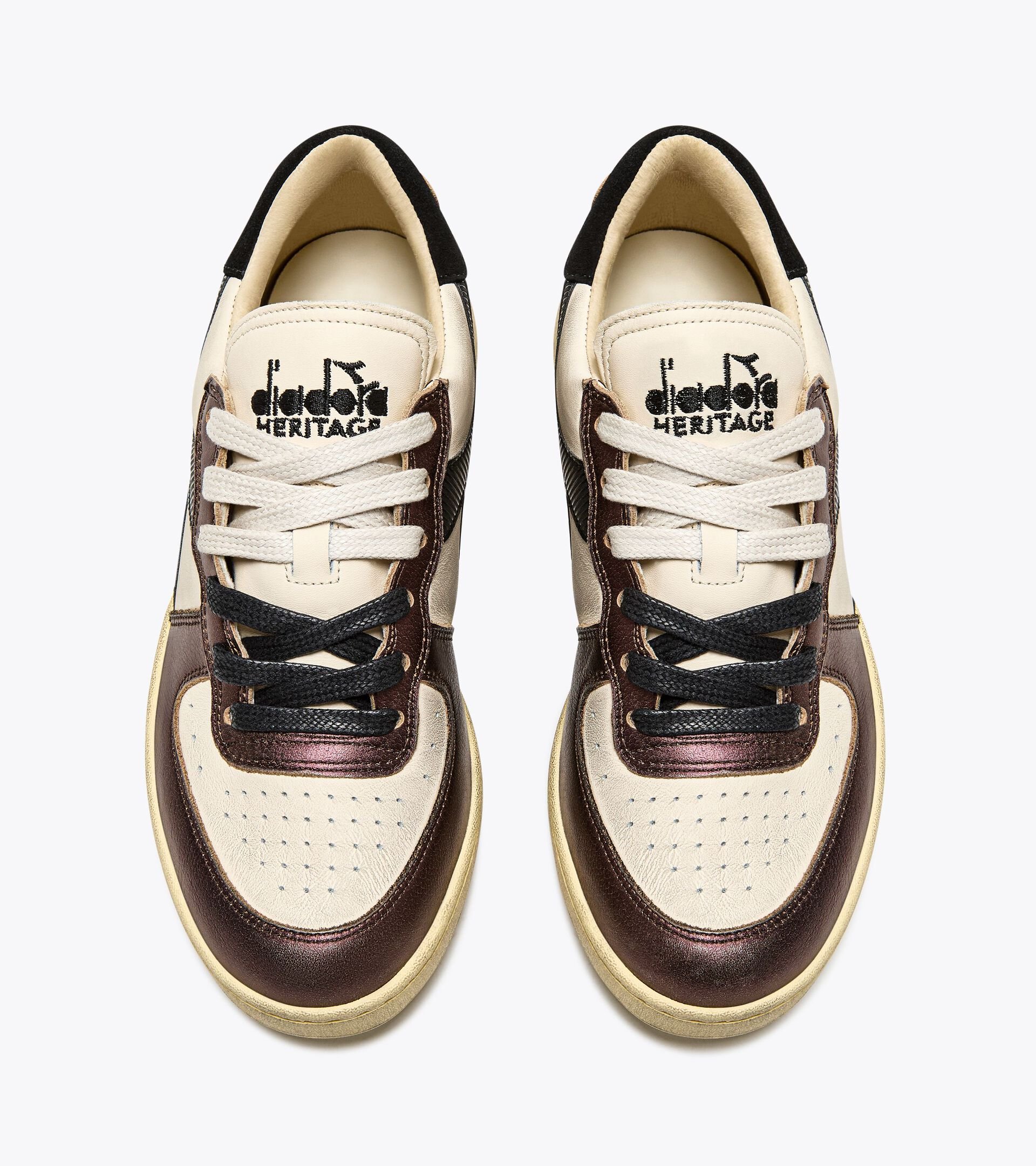 Heritage-Schuh - Gender neutral MI BASKET LOW METALLIC DIRTY SCHAUMGEKRONTE GRAU - Diadora