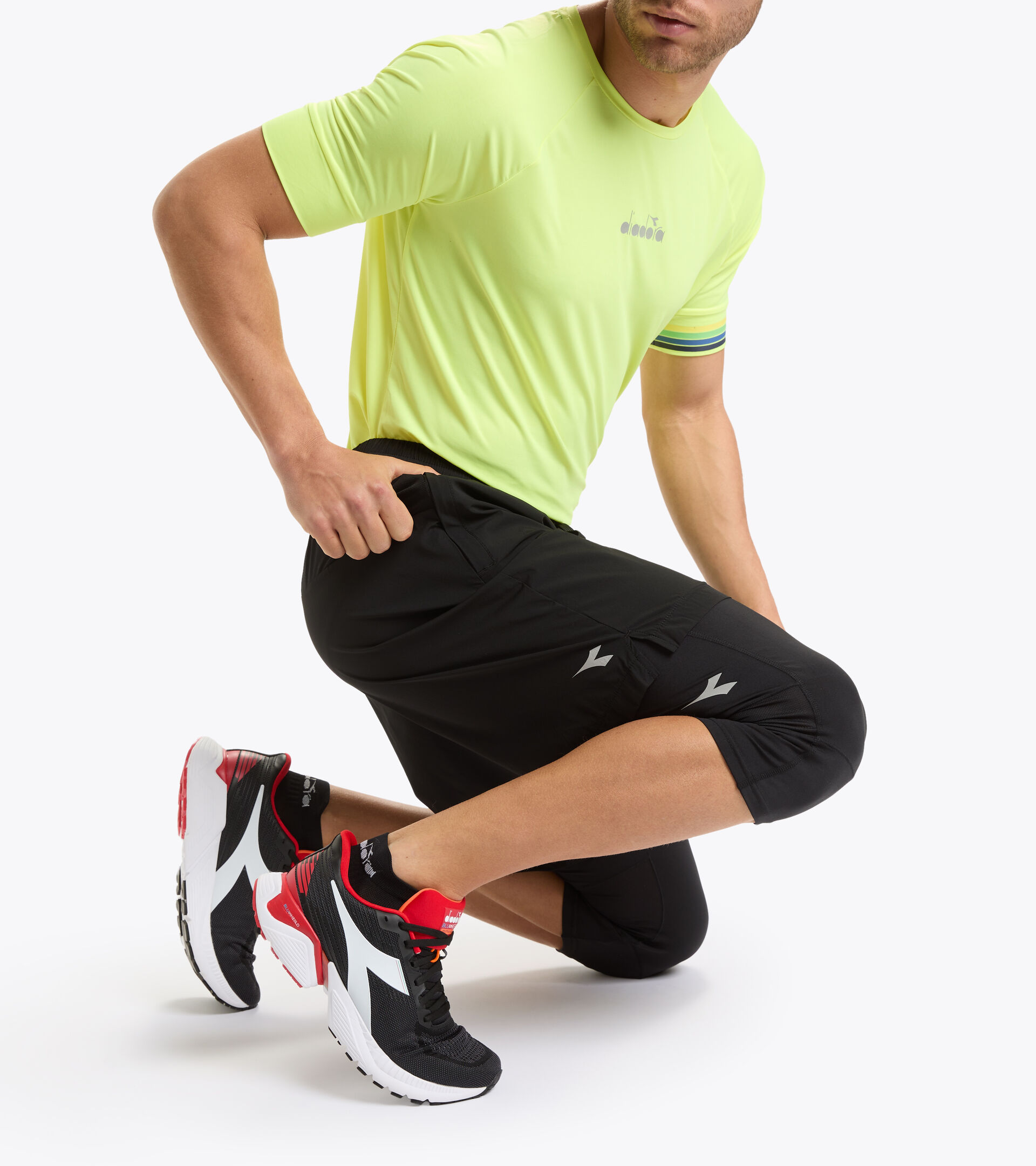 POWER SHORTS BE ONE Leggings running set Men GR - with detachable Diadora Online shorts Store 