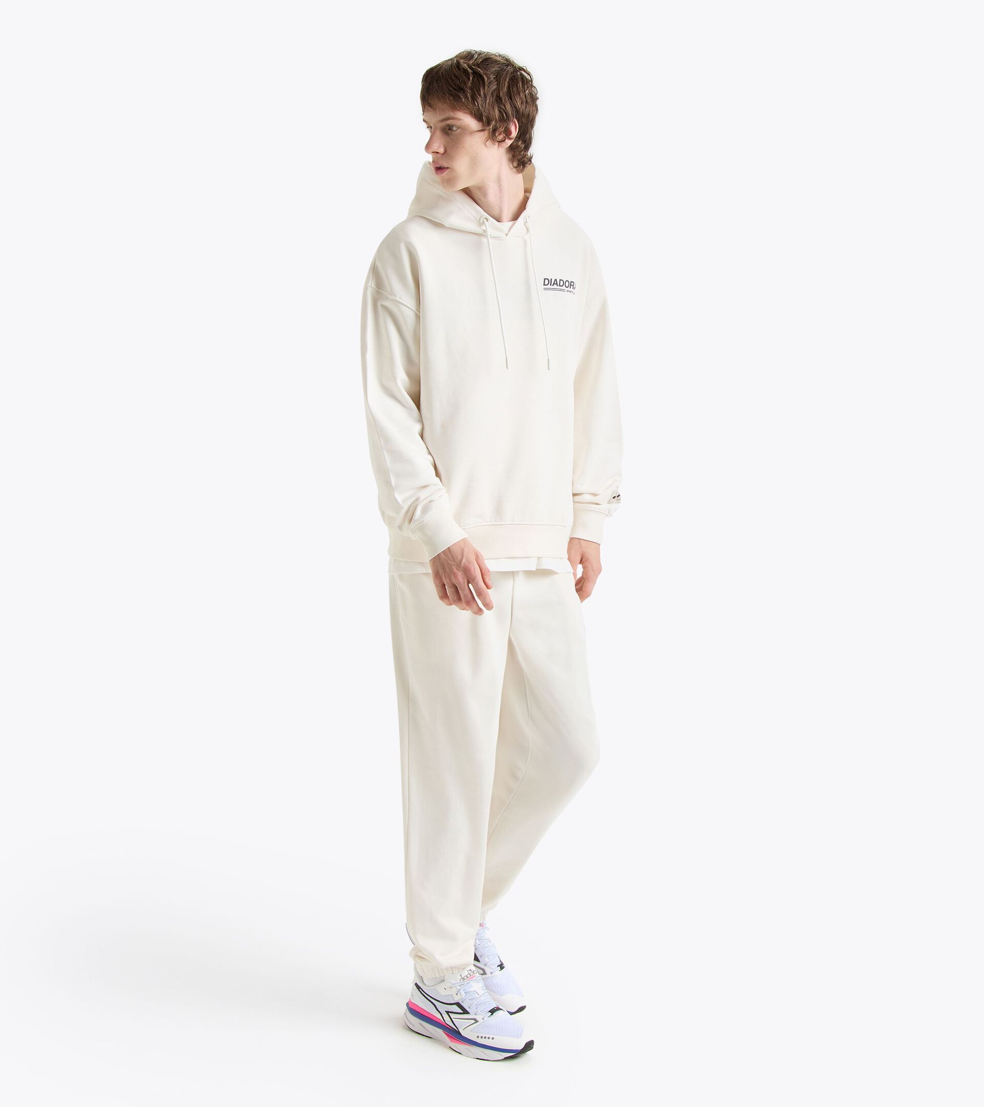 Legacy hoodie with a comfort fit - Made in Italy - Gender Neutral
 HOODIE LEGACY WHITE ALYSSUM - Diadora