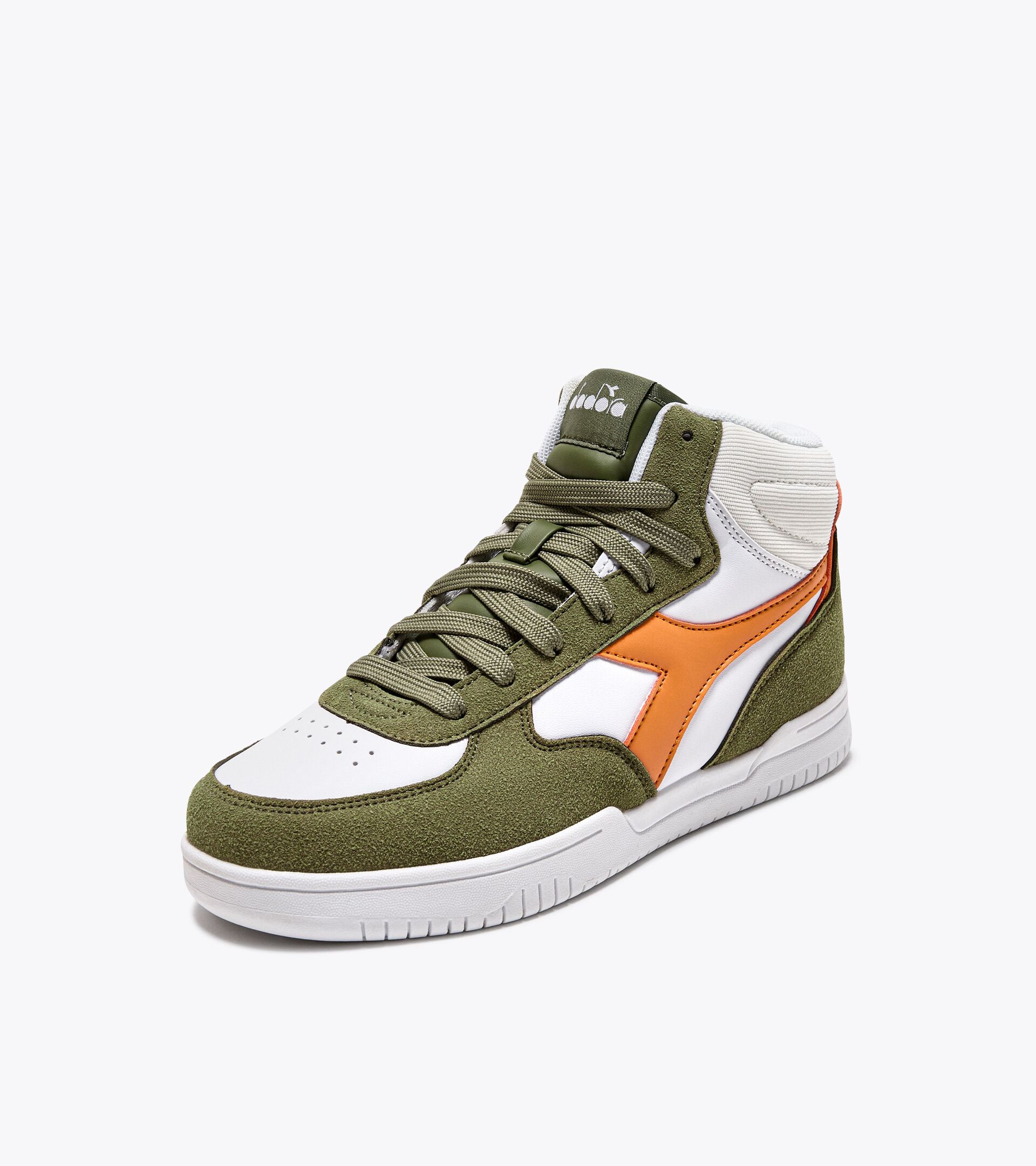 Sports shoe - Boys - 8 to 16 years old
 RAPTOR MID DUSTY GS GREEN LODEN/WHITE - Diadora