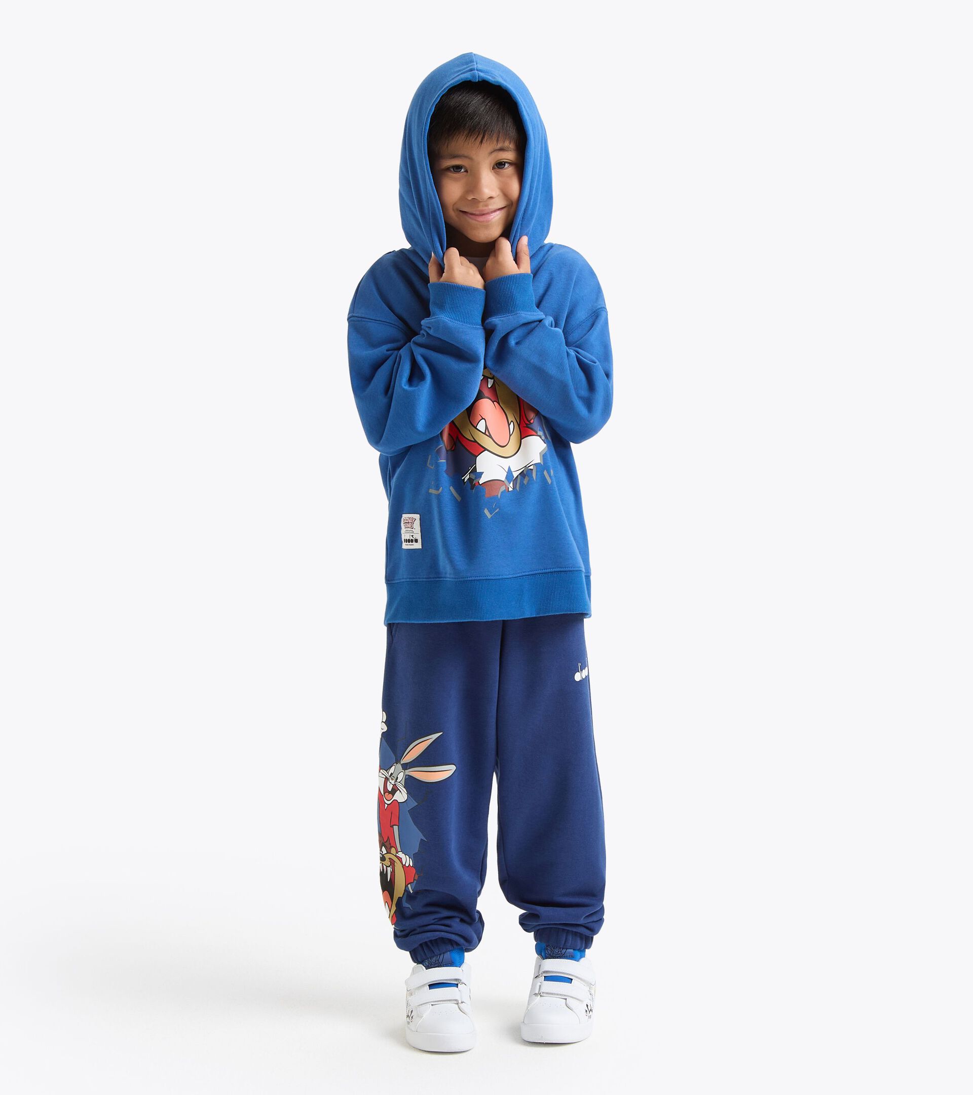 Sweat-shirt à capuche Looney Tunes - Genre neutre - Garçon et fille JU.HOODIE TEAM LT BLEU DELFT - Diadora