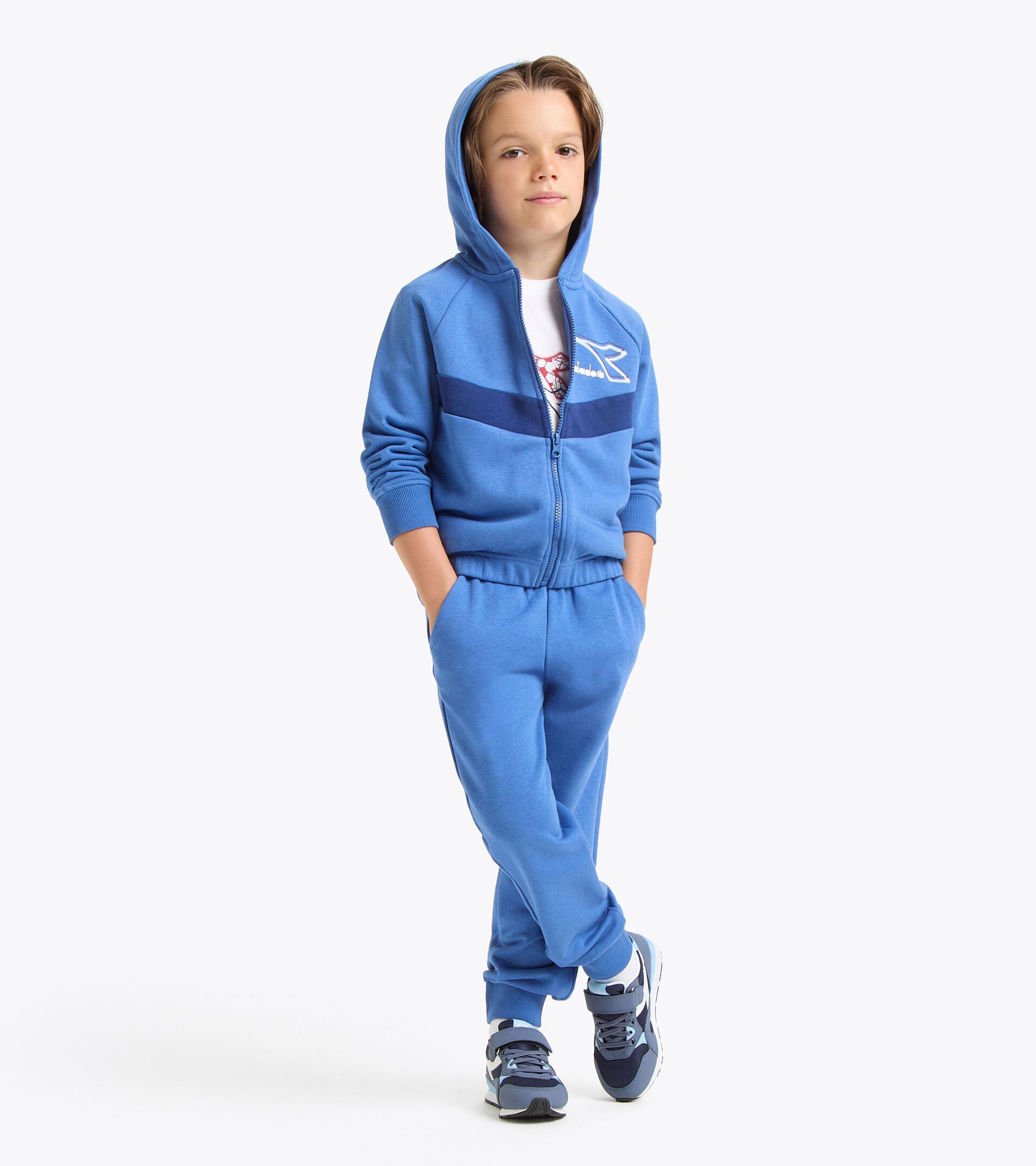 Coordinated tracksuit - Boys and girls 
 JU. TRACKSUIT HD FZ LOGO BLUE BYZANTINE - Diadora