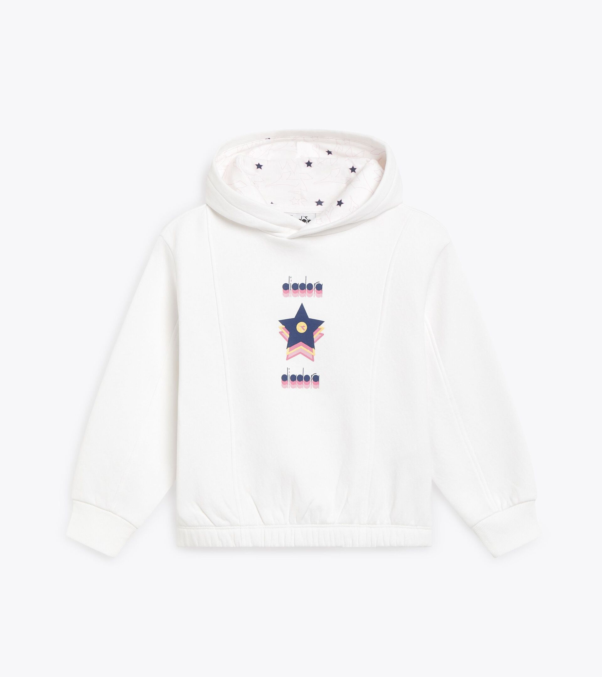 Sweat-shirt à capuche - Coupe confort - Ado fille JG. HOODIE LOGO BLANC VIF - Diadora