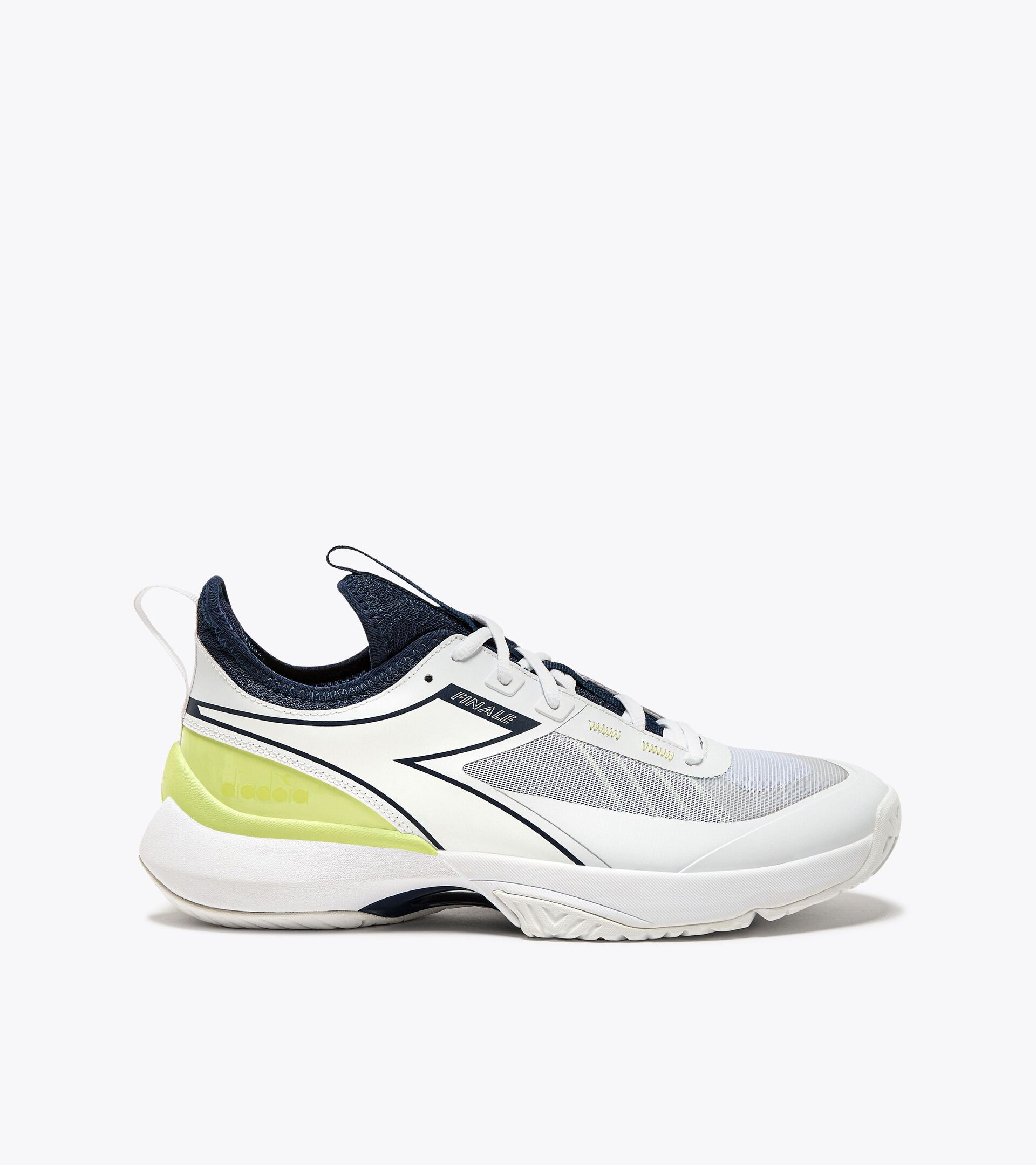 Tennis shoes for hard surfaces or clay courts - Men FINALE AG WHITE/PAGEANT BLUE - Diadora