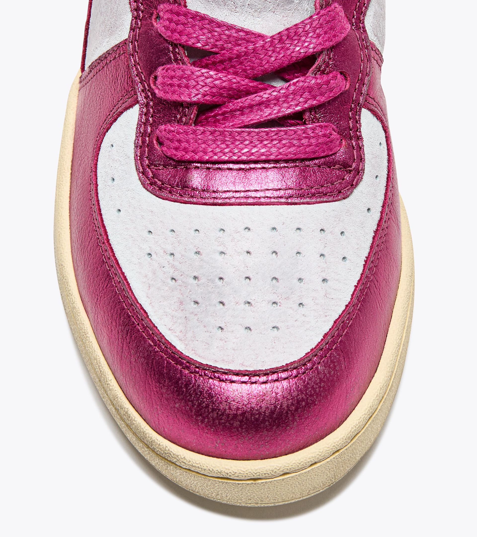 Zapatillas Heritage - Mujer MI BASKET LOW METAL PIGSKIN USED WN BIANCO/VIOLA BASTONE ROSSO - Diadora