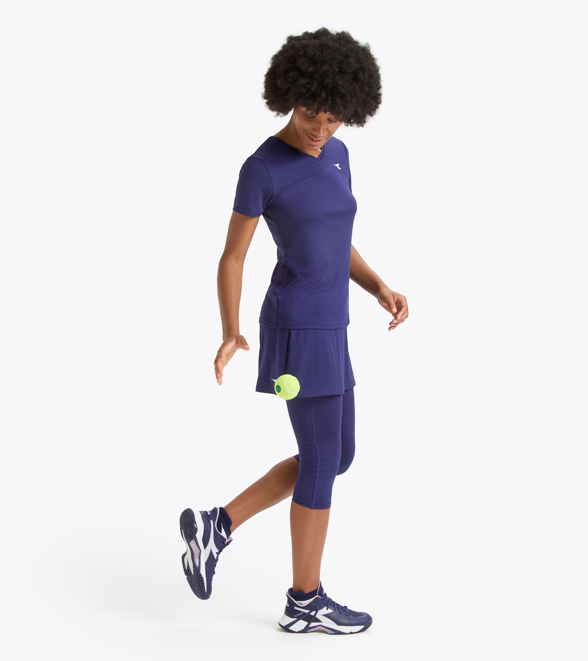 Tennisrock mit 3/4-langen Leggings - Damen L. POWER SKIRT SUEDLICH AURA BLAU - Diadora