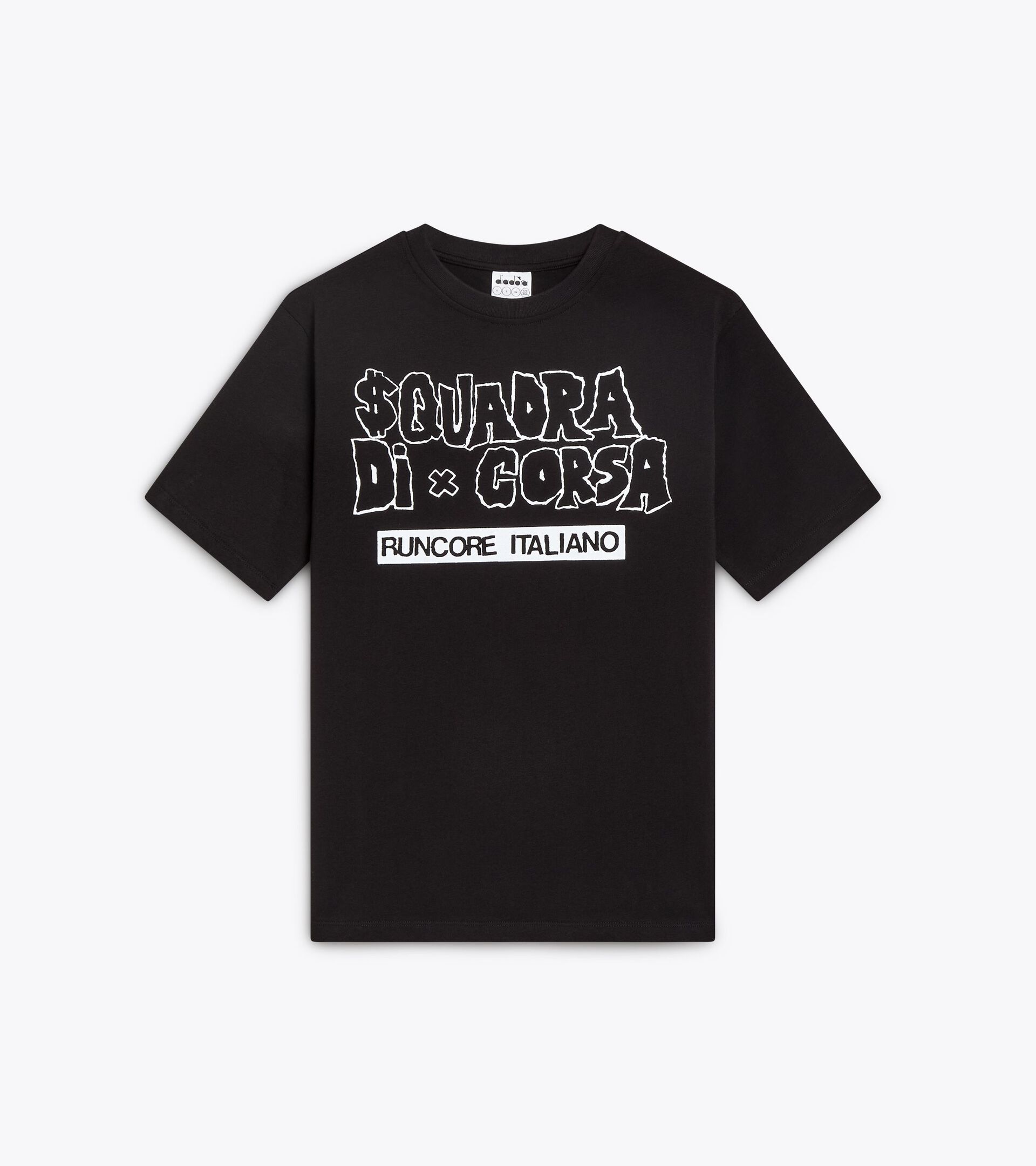 Squadra di Corsa t-shirt - Recycled cotton - Gender Neutral T-SHIRT SS SQUADRA DI CORSA BLACK/SUPERWHITE - Diadora