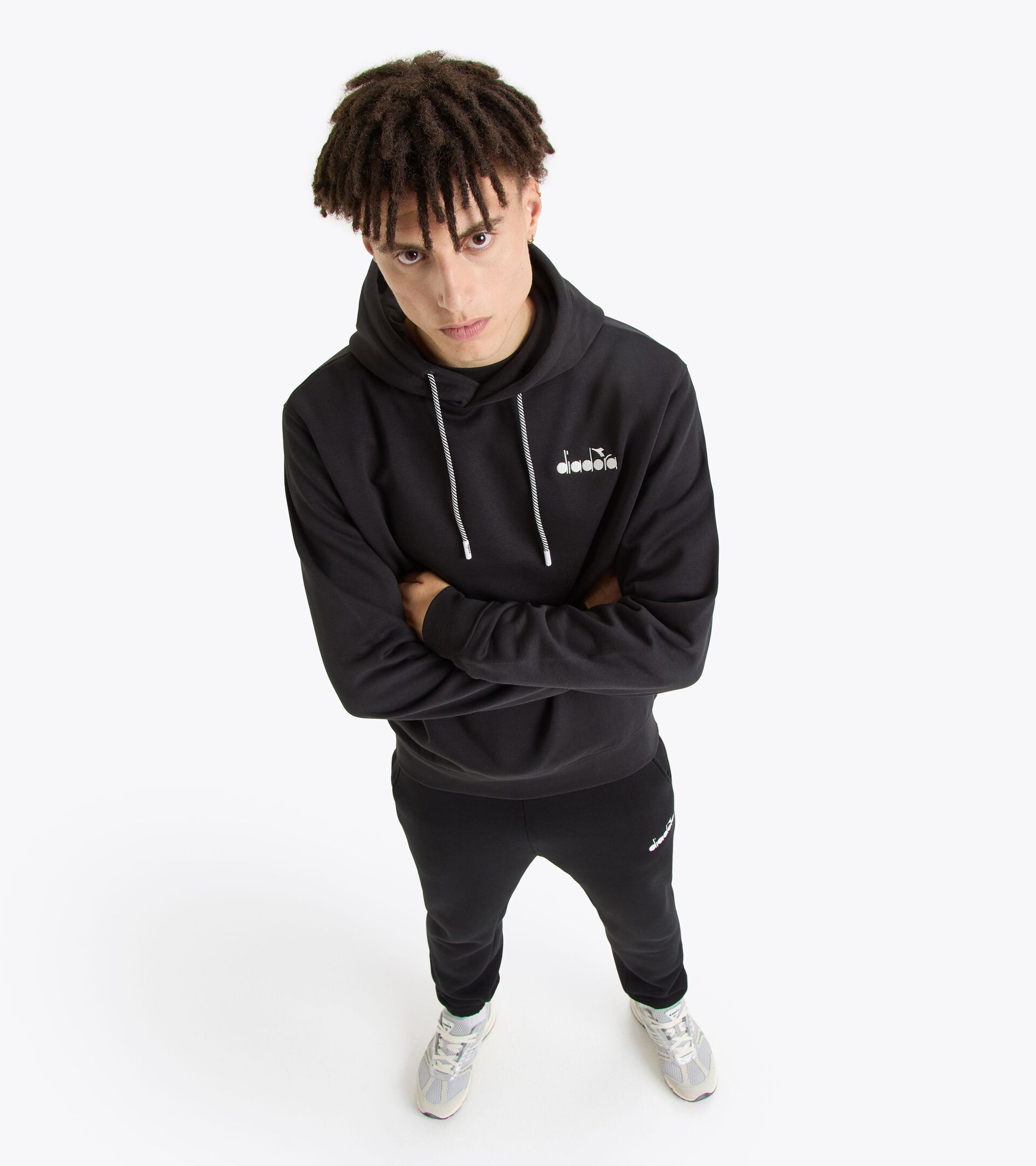 Sporty hoodie - Gender Neutral HOODIE ROUTE BLACK - Diadora