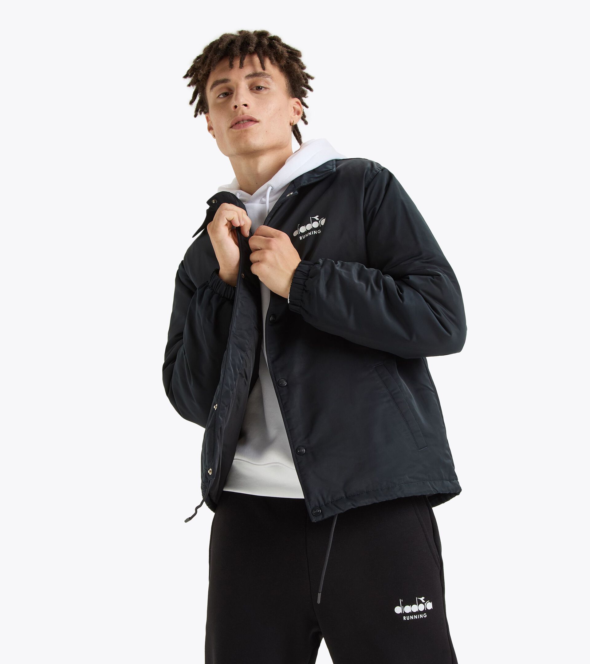 Squadra di Corsa windproof coach jacket - Gender Neutral JACKET COACH SQUADRA DI CORSA BLACK - Diadora