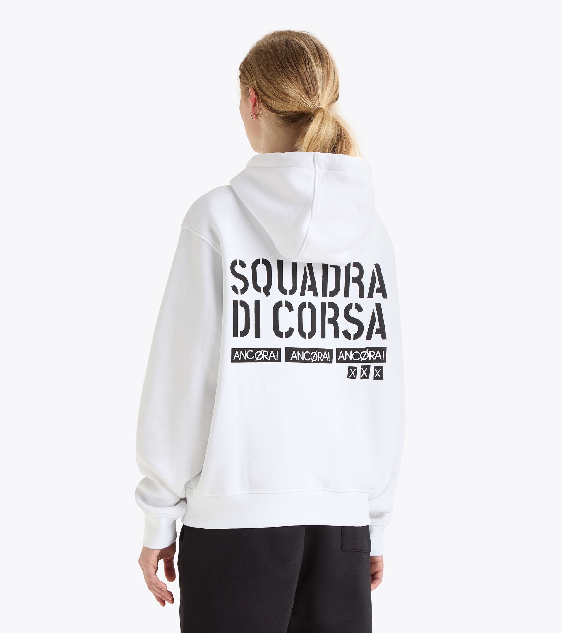 Squadra di Corsa Kapuzenpullover – Geschlechtsneutral HOODIE SQUADRA DI CORSA STRAHLEND WEISSE - Diadora