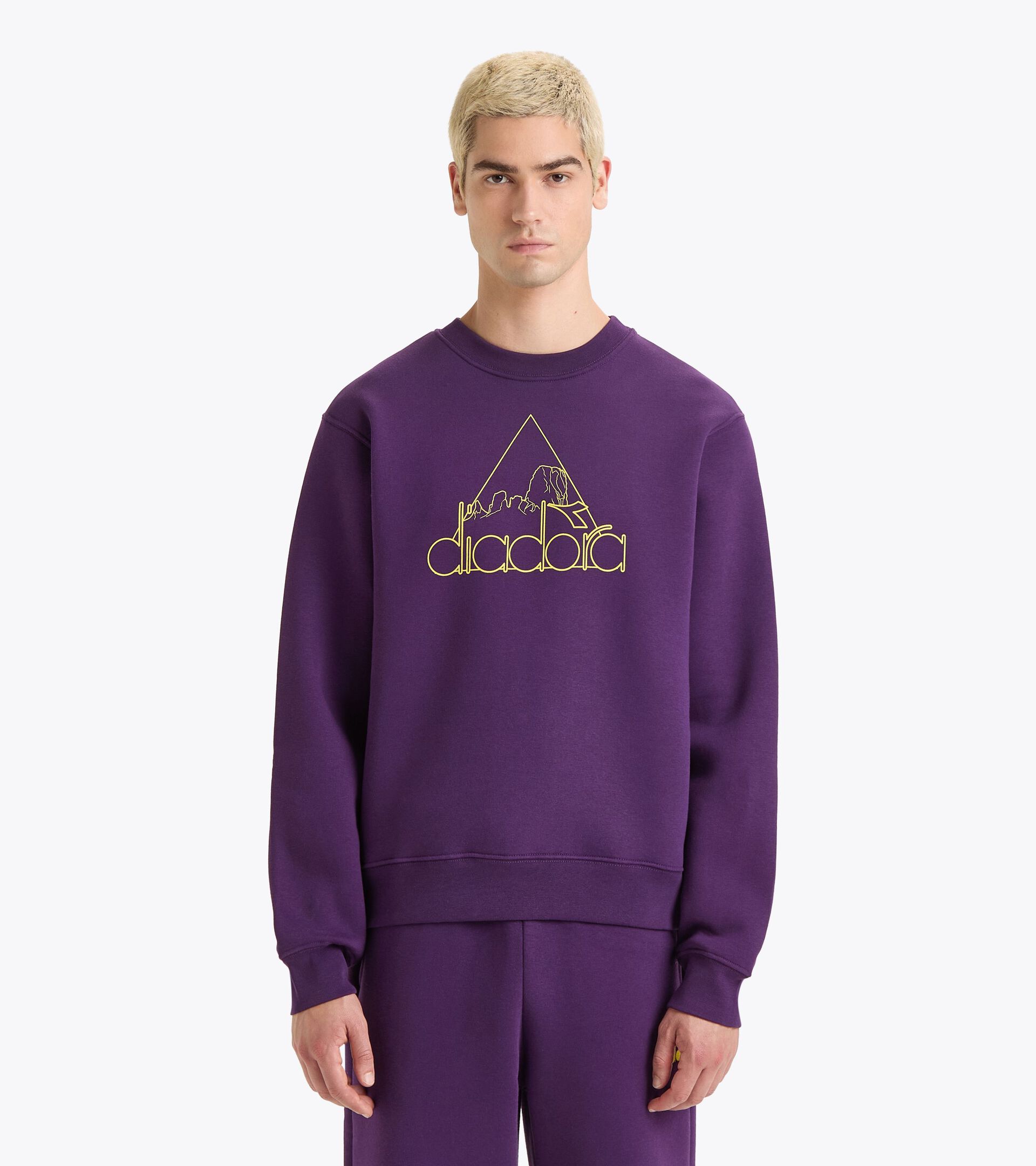 Sporty sweatshirt - Gender Neutral SWEATSHIRT CREW ROUTE VIOLET JEWEL - Diadora