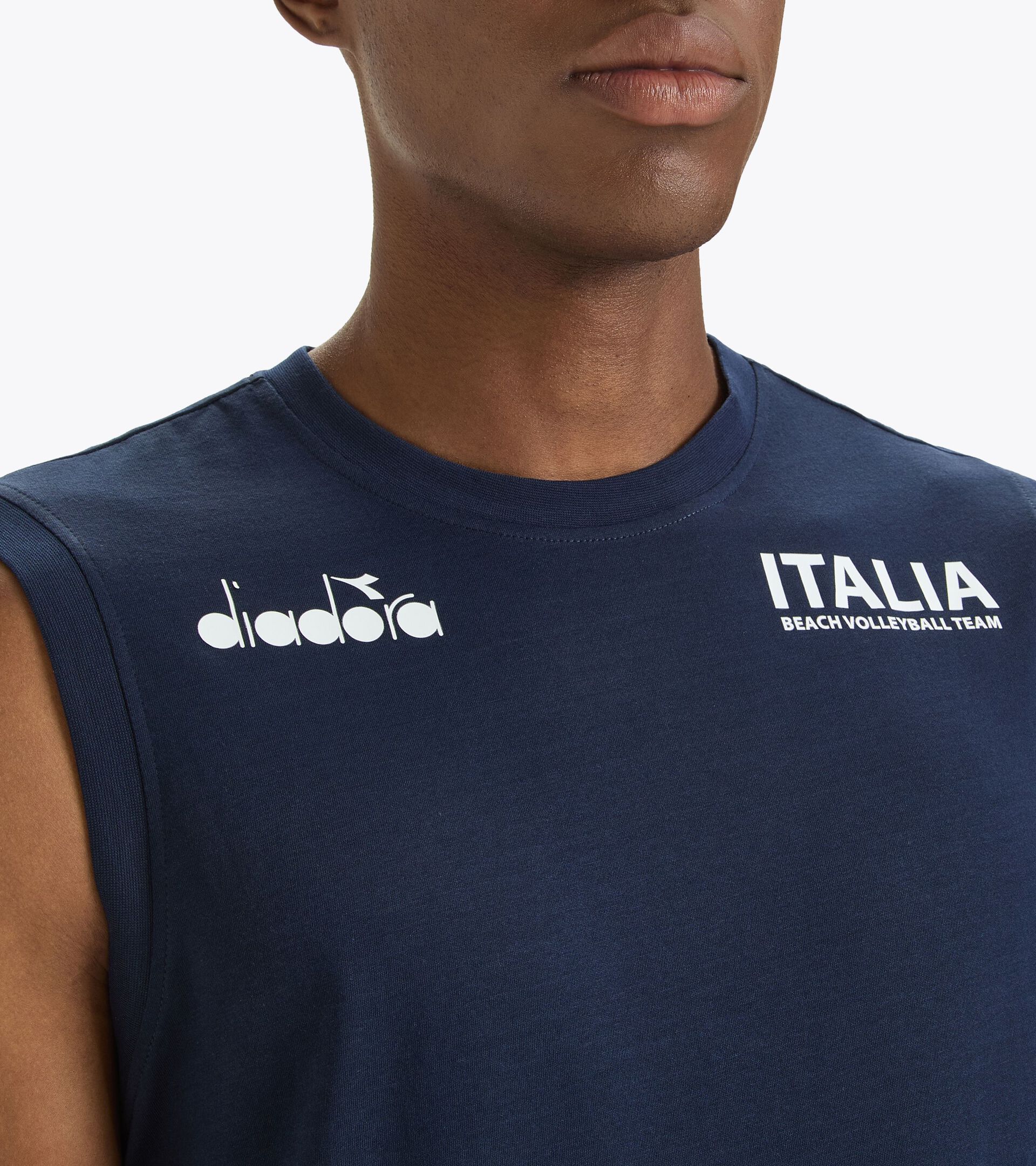 T-shirt sans manches homme - Équipe Nationale de Beach Volley SLEEVELESS ALLENAMENTO UOMO BV24 ITALIA BLEU CABAN - Diadora