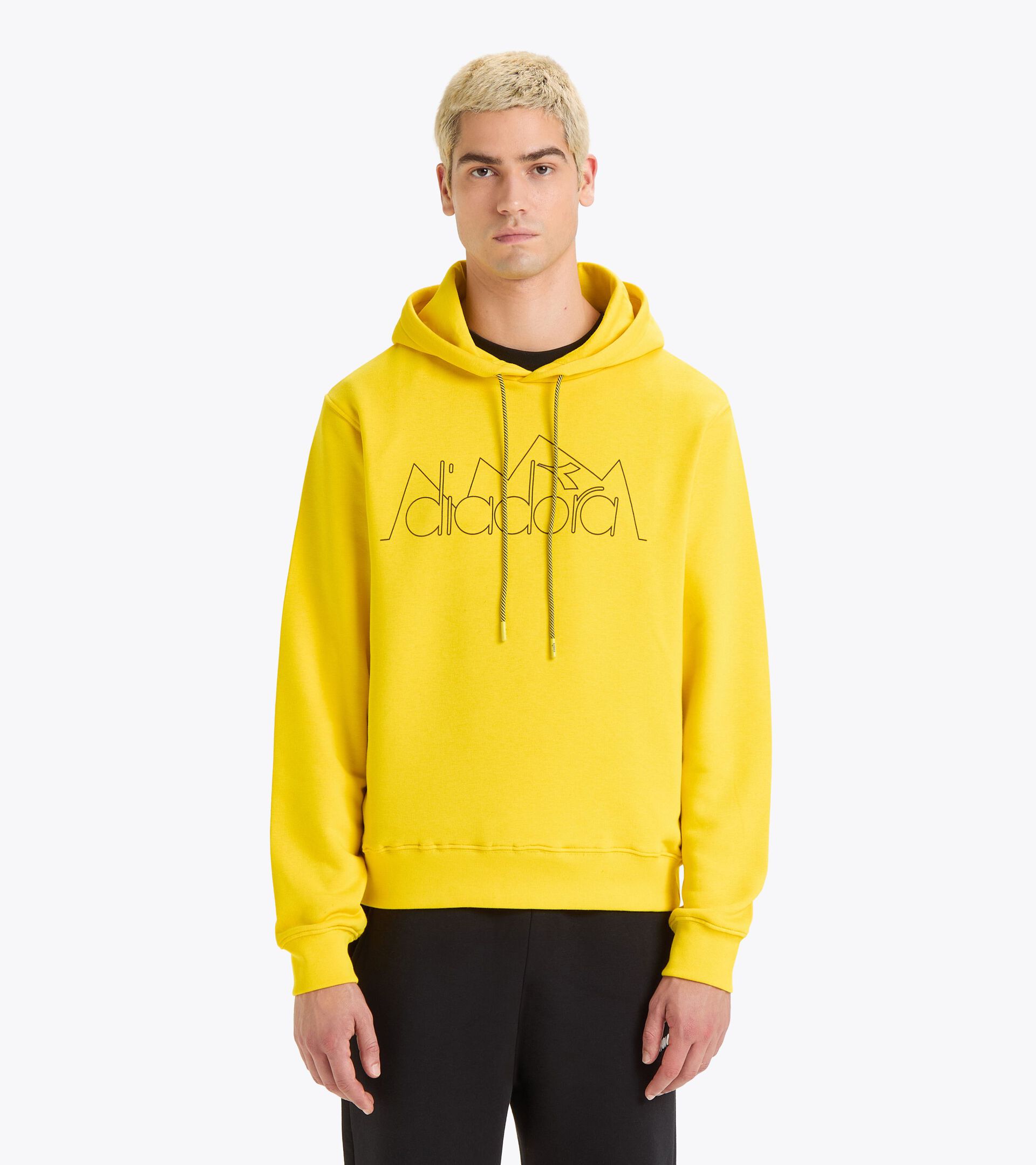 Felpa sportiva con cappuccio - Gender Neutral HOODIE ROUTE GIALLO ALTA VISIBILITA - Diadora