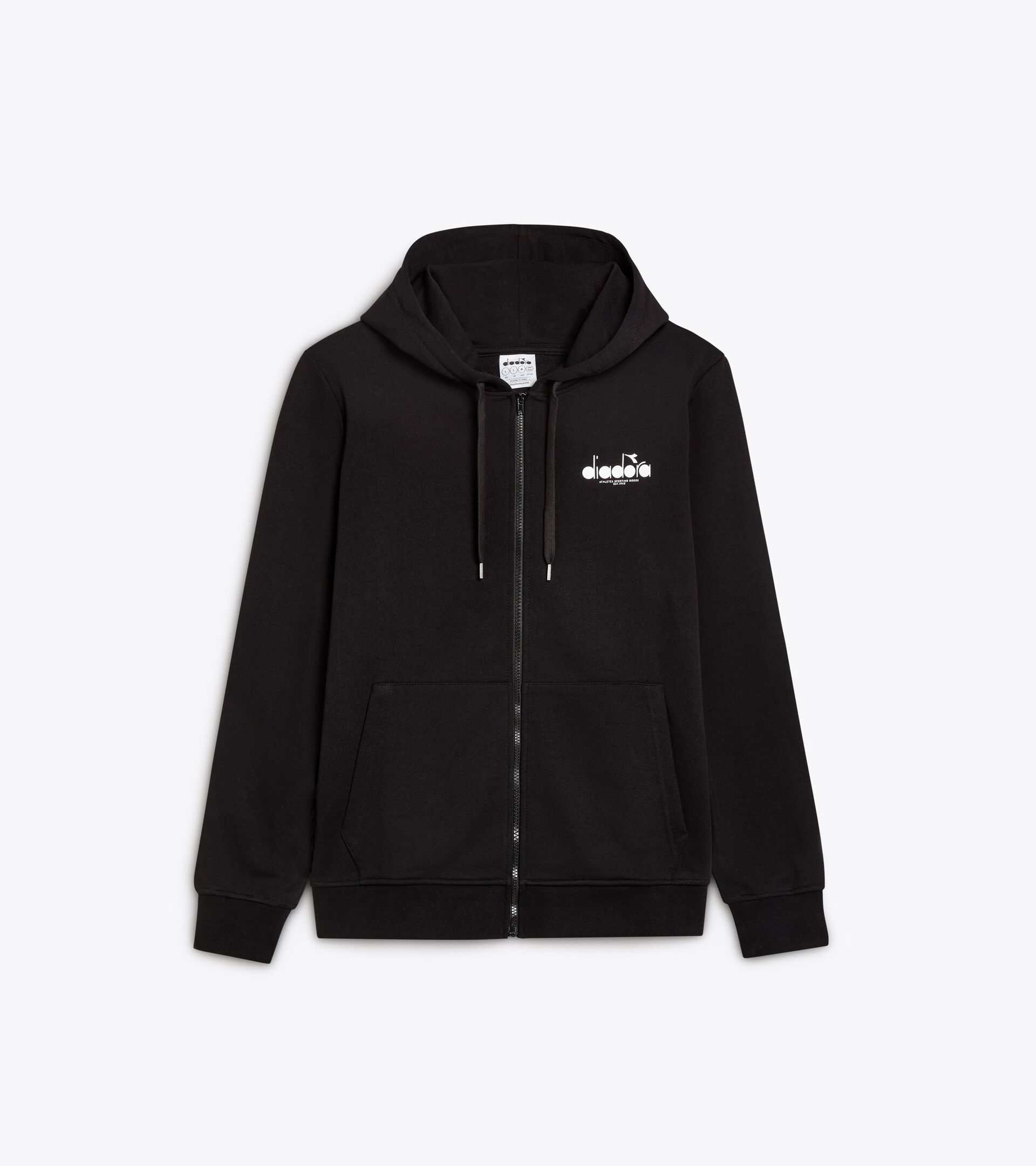 Zipped hoodie - Men’s HOODIE FZ LOGO BLACK - Diadora
