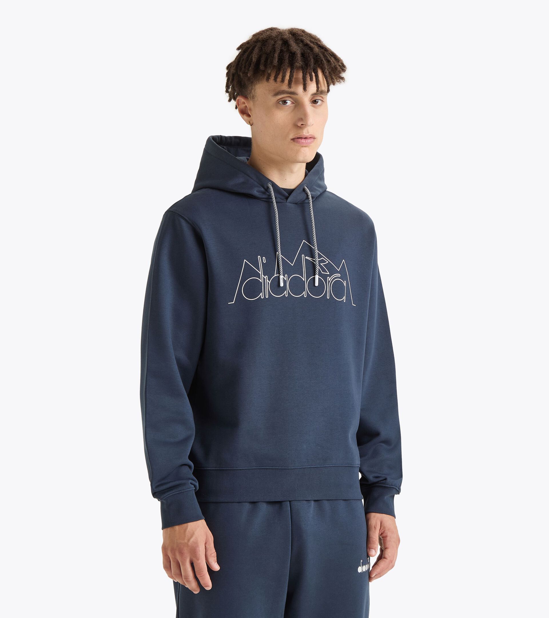 Sportliches Sweatshirt mit Kapuze - Genderneutral HOODIE ROUTE NACHTSBLAU - Diadora