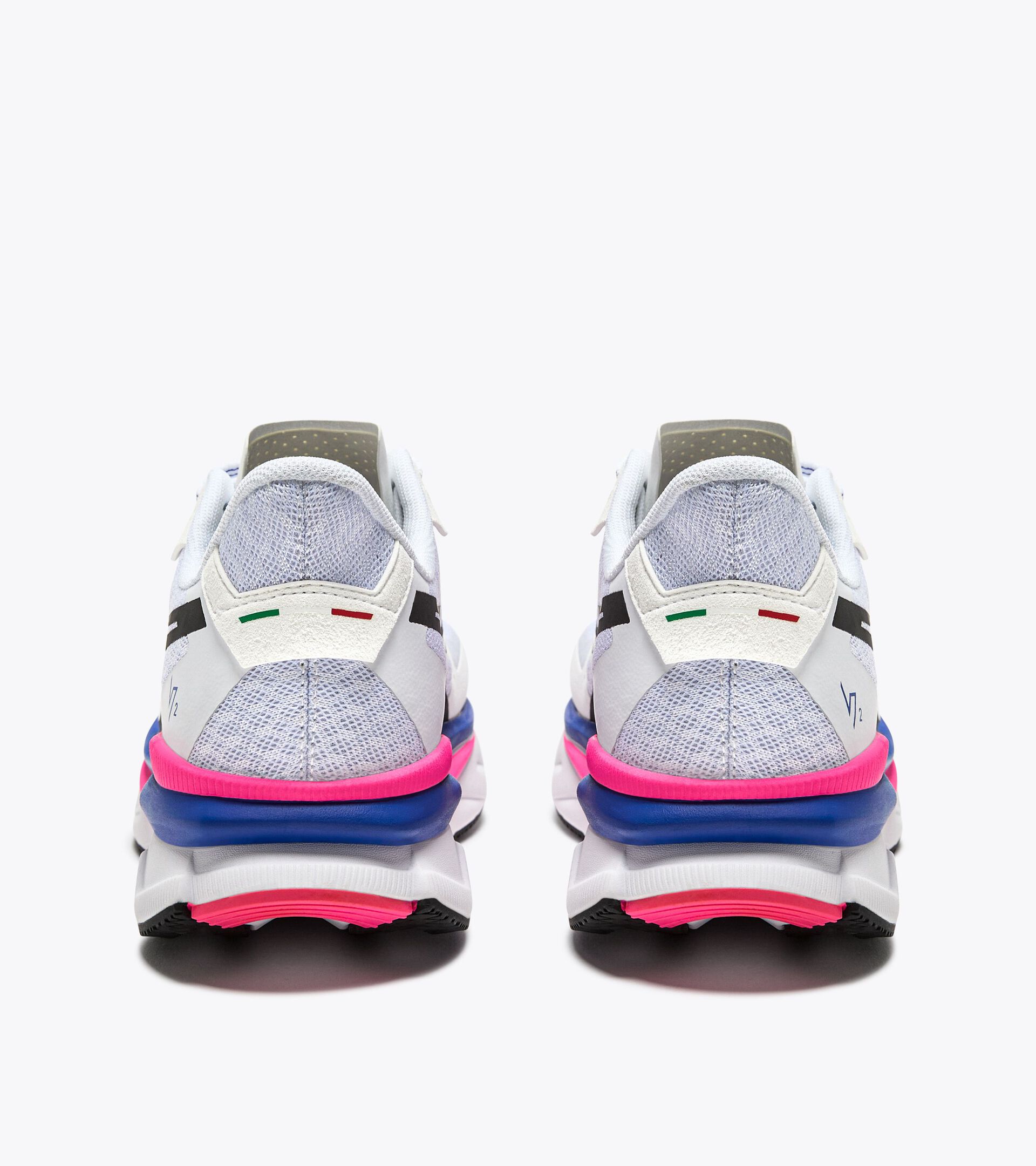 Made in Italy running shoe - Lightness and cushioning - Unisex ATOMO V7000-2 WHITE/SURF THE WEB/PINK FLUO - Diadora