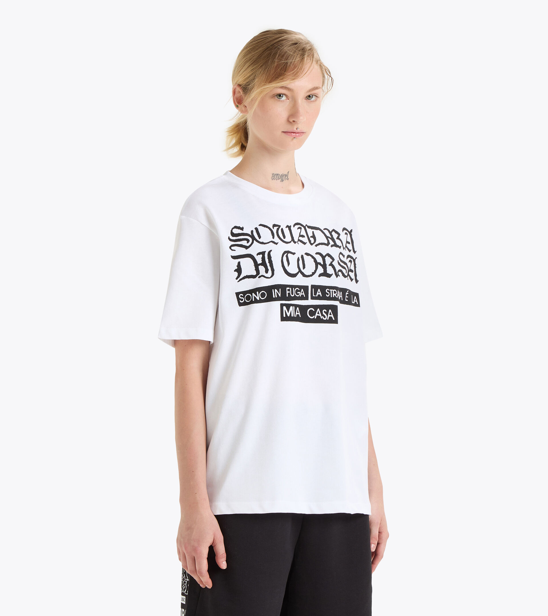 Camiseta Squadra di Corsa - Algodón reciclado - Género neutro T-SHIRT SS SQUADRA DI CORSA BLANCO VIVO - Diadora