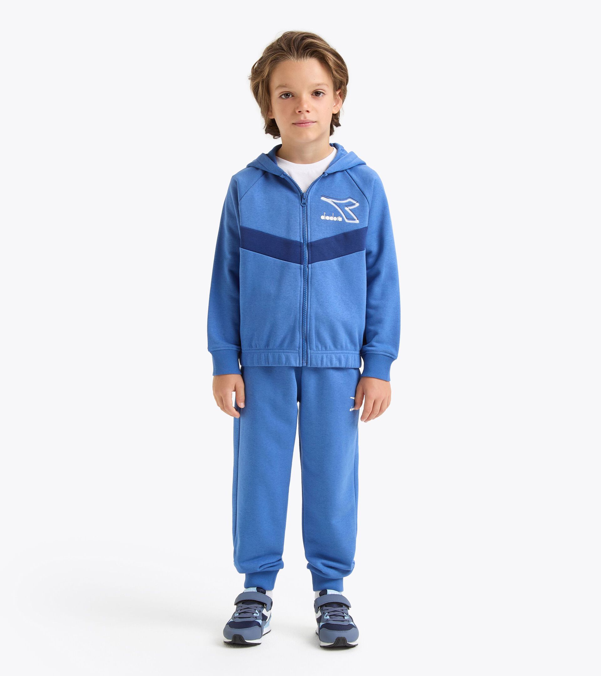 Abgestimmtes Trainingsanzug-Set - Jungen und Mädchen
 JU. TRACKSUIT HD FZ LOGO DELFTERBLAU - Diadora