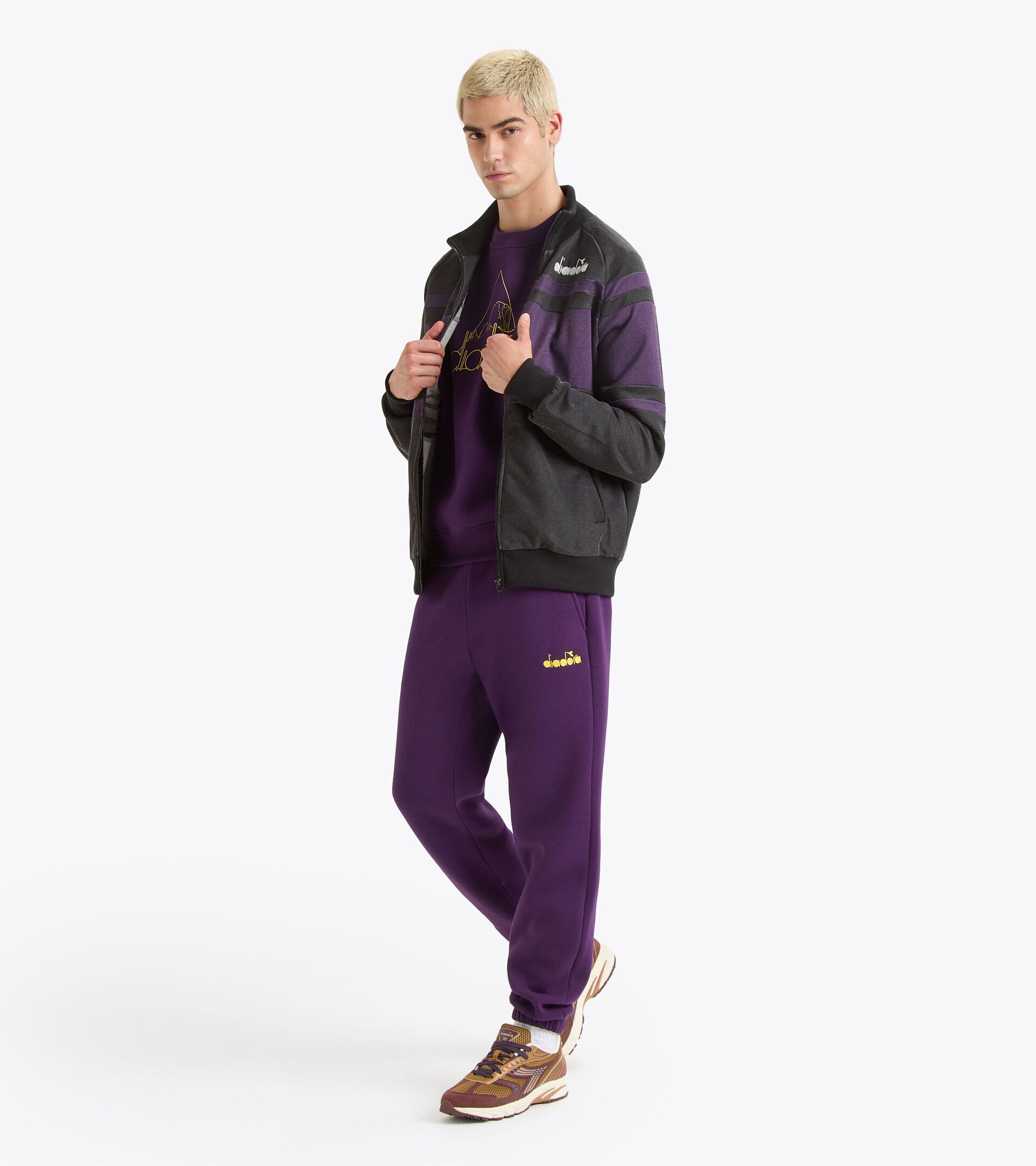 Felpa sportiva - Gender Neutral SWEATSHIRT CREW ROUTE VIOLA GIOIELLO - Diadora