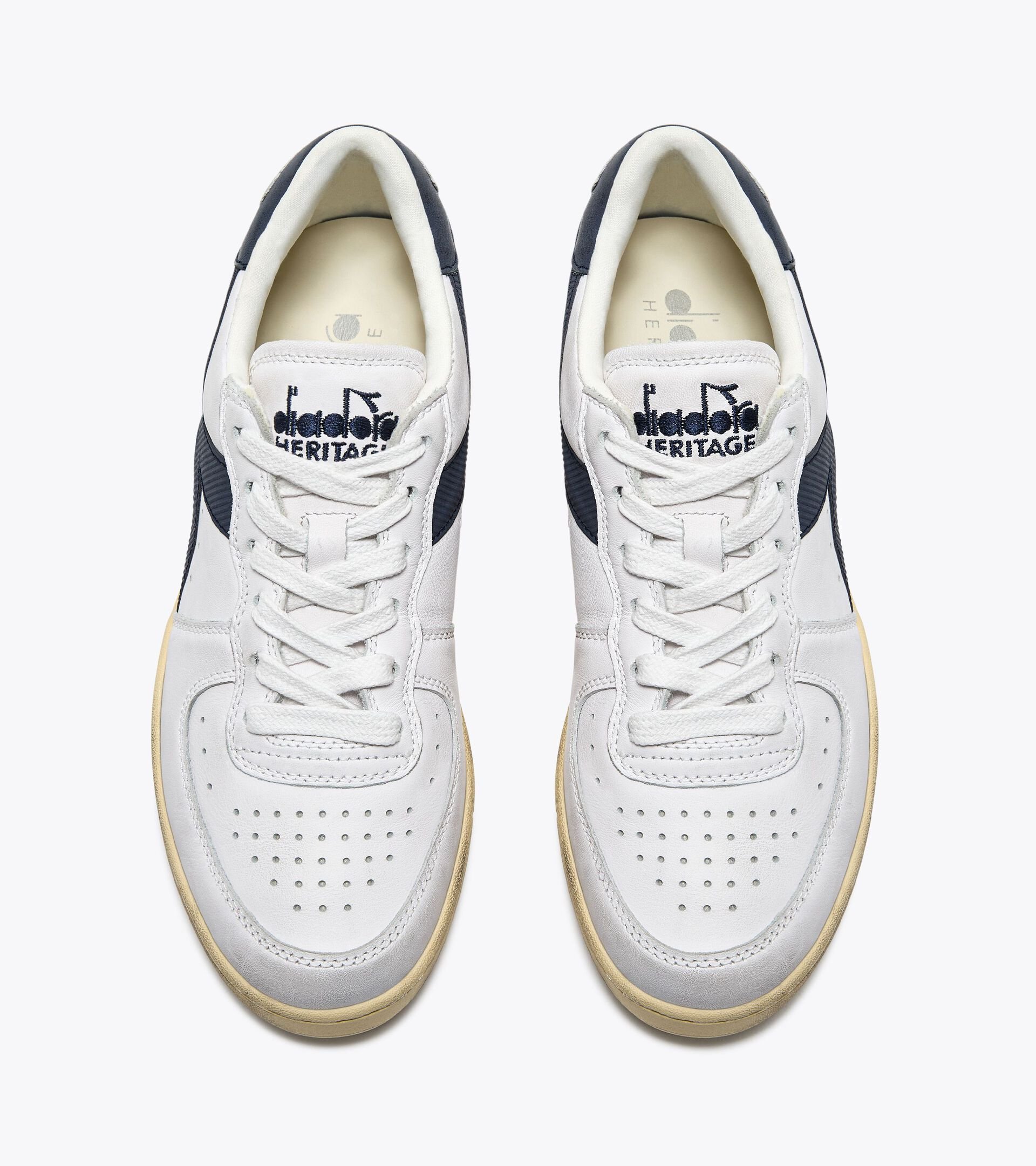 Heritage leather sneaker - Women’s MI BASKET LOW USED WHITE/BLUE DENIM - Diadora