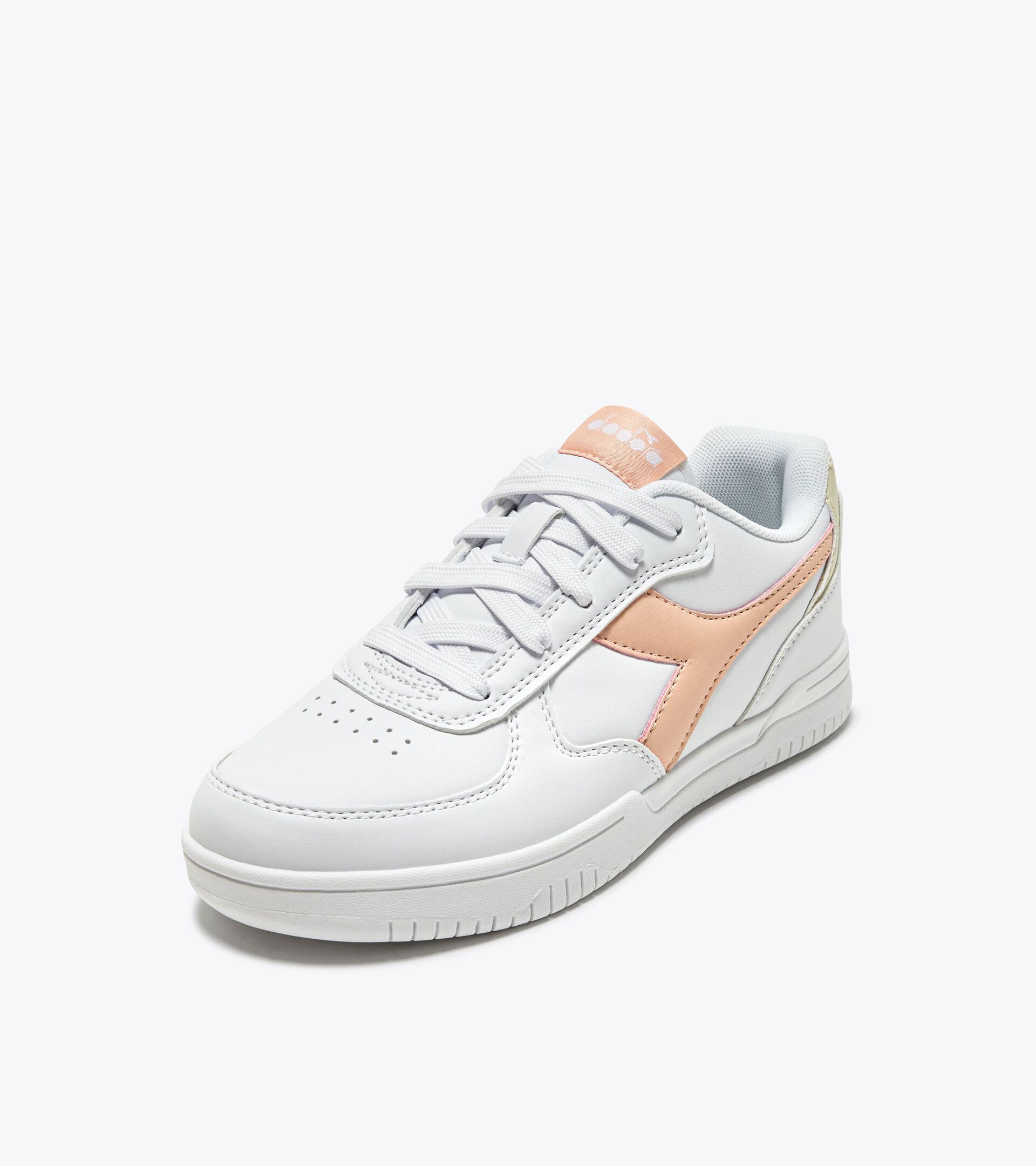 Sports shoes - Youth 8-16 years RAPTOR LOW GS WHITE/PEACH PARFAIT - Diadora