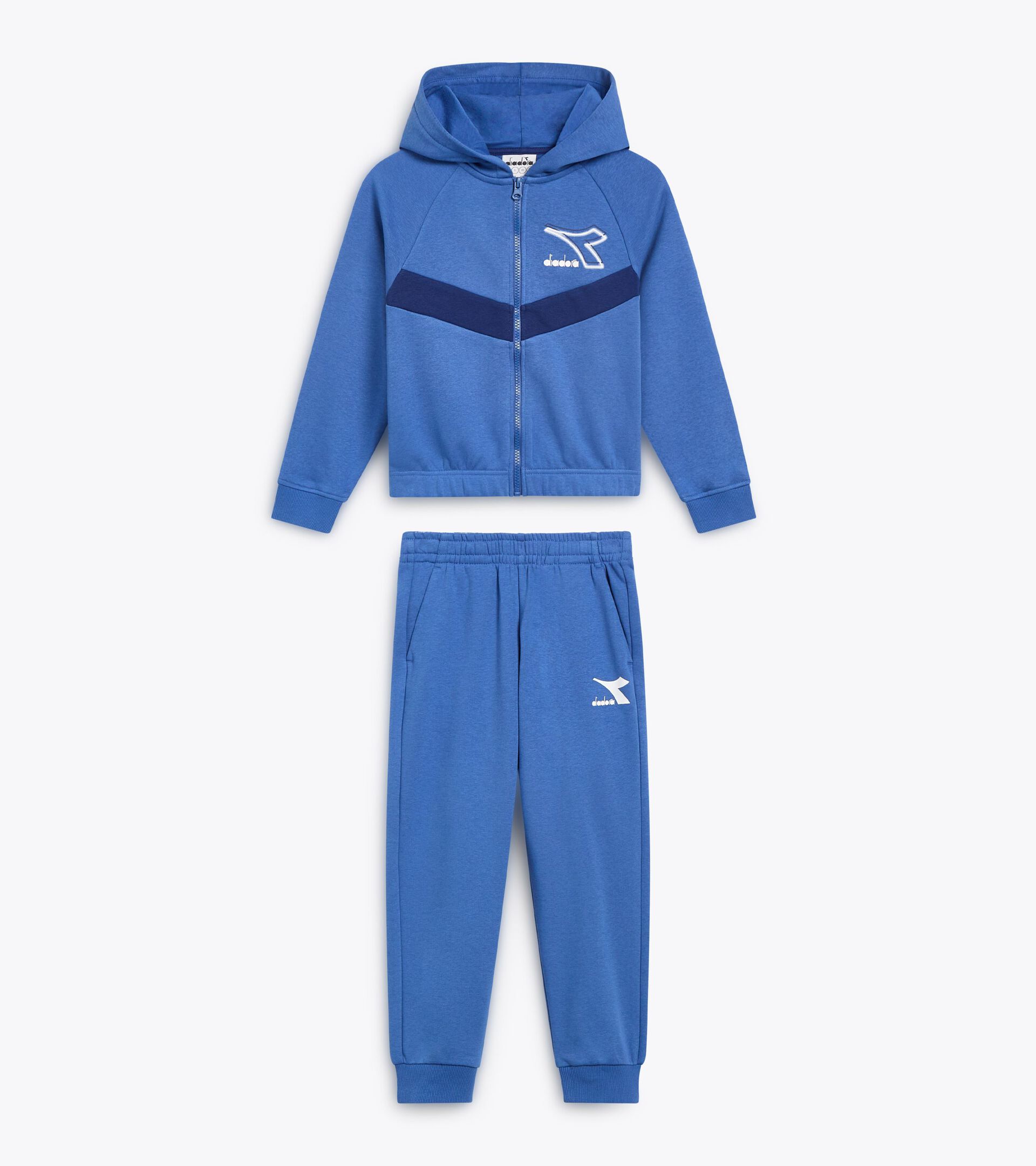 Coordinated tracksuit - Boys and girls 
 JU. TRACKSUIT HD FZ LOGO BLUE BYZANTINE - Diadora