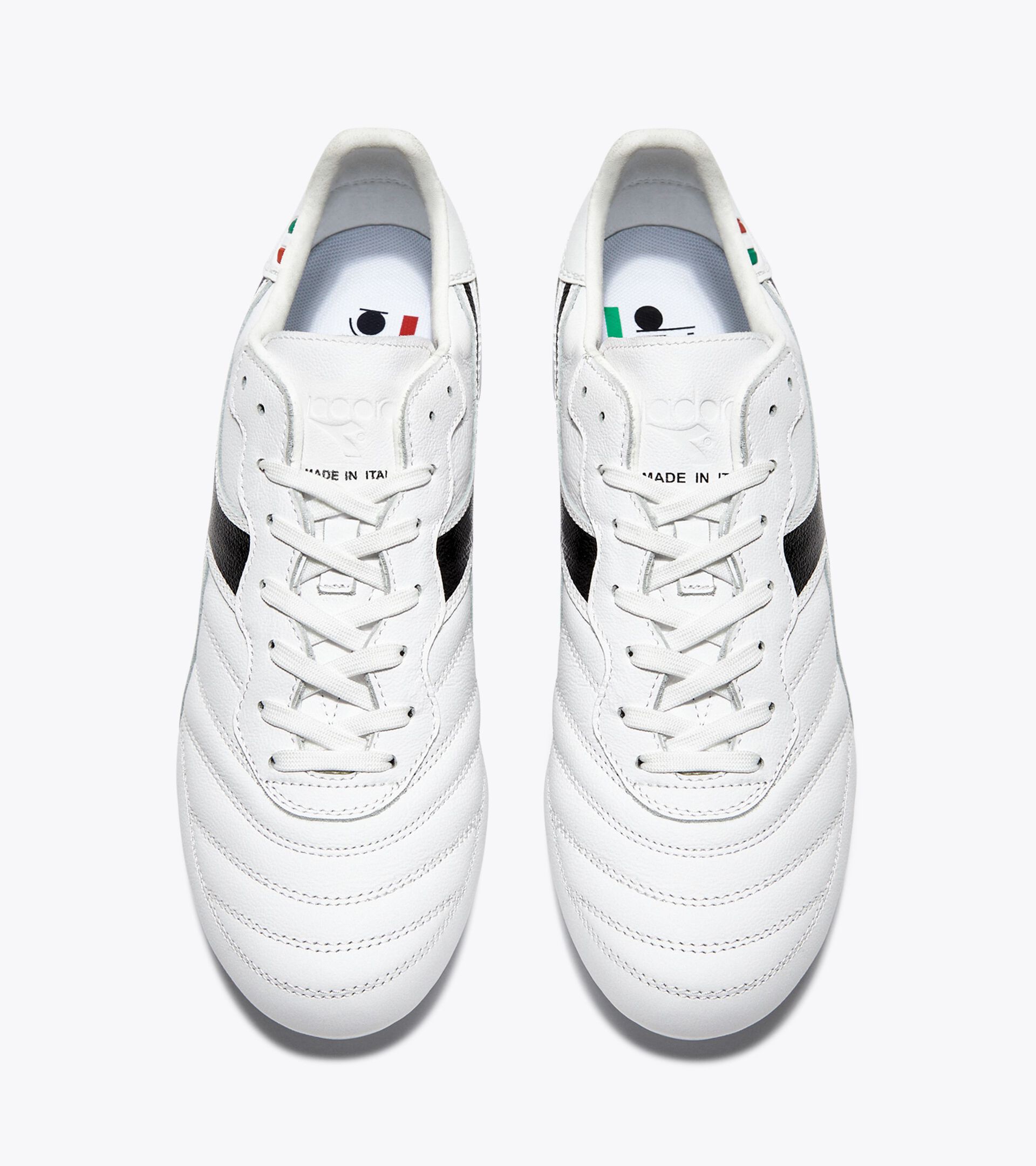 Fußballschuh made in Italy für kompakte Böden - Genderneutral BRASIL ITA OG LT+ MDPU WEISS/SCHWARZ - Diadora