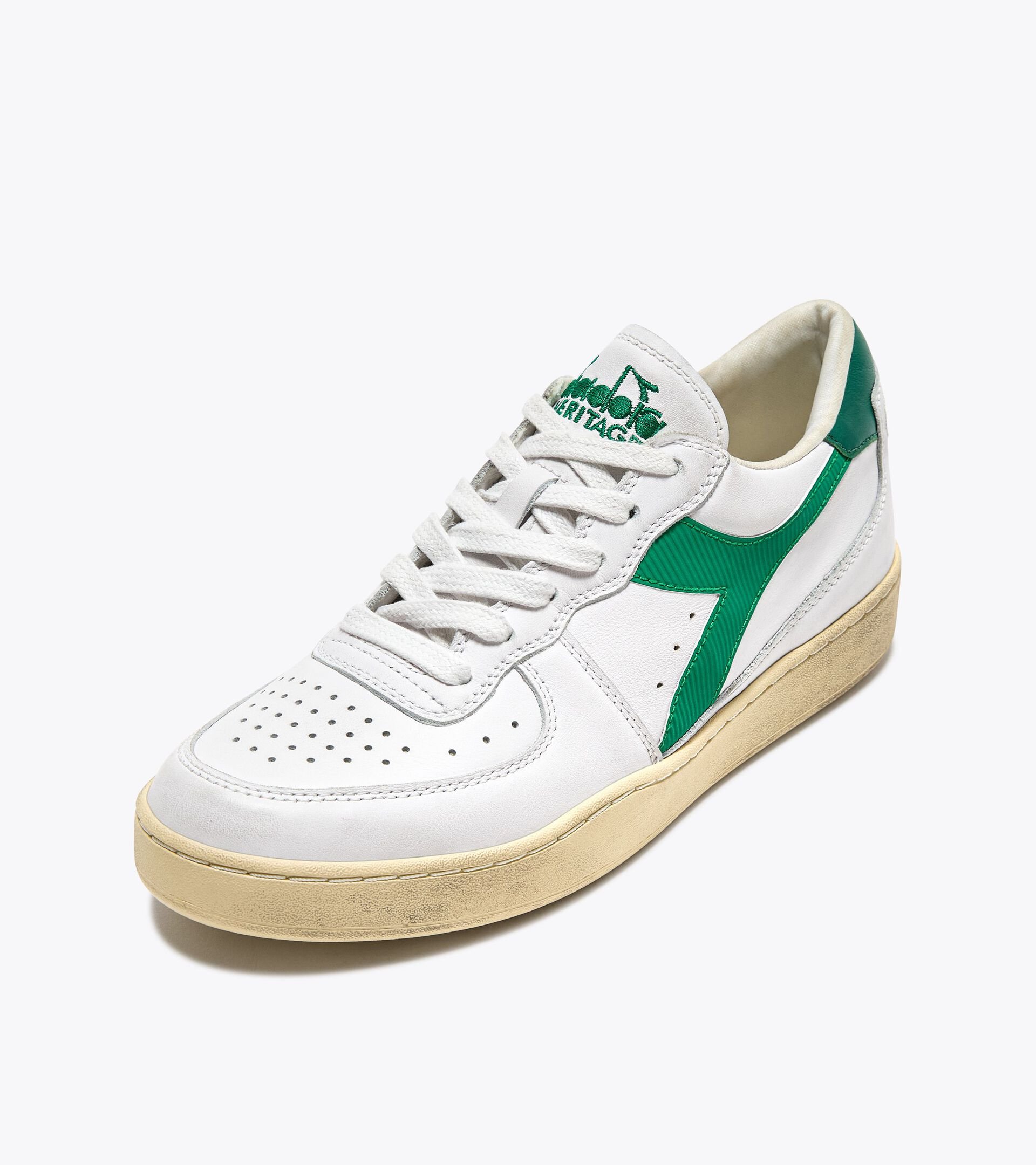 Sneakers Heritage en cuir - Genre neutre MI BASKET LOW USED BIANCO/VERDE VERDEGGIANTE - Diadora