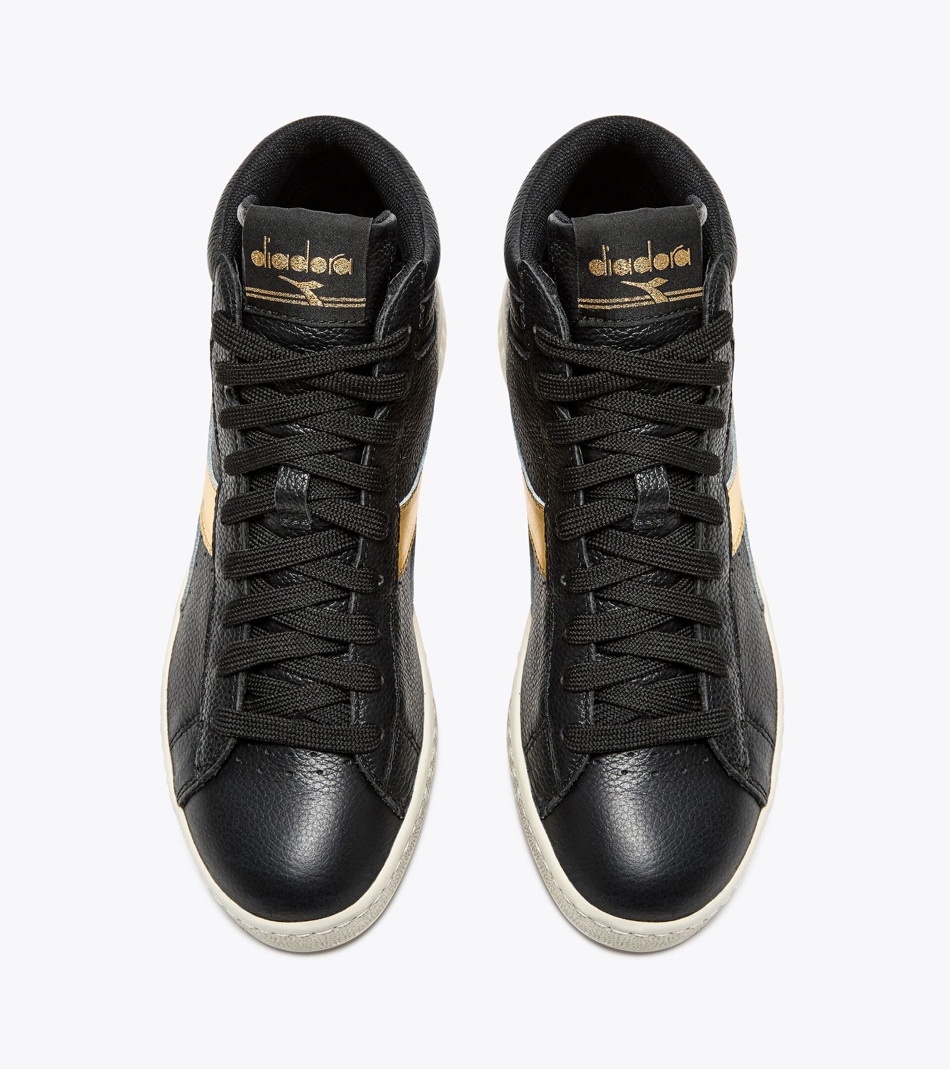 Sports shoes - Women GAME L HIGH WAXED METAL WN BLACK/GOLD - Diadora