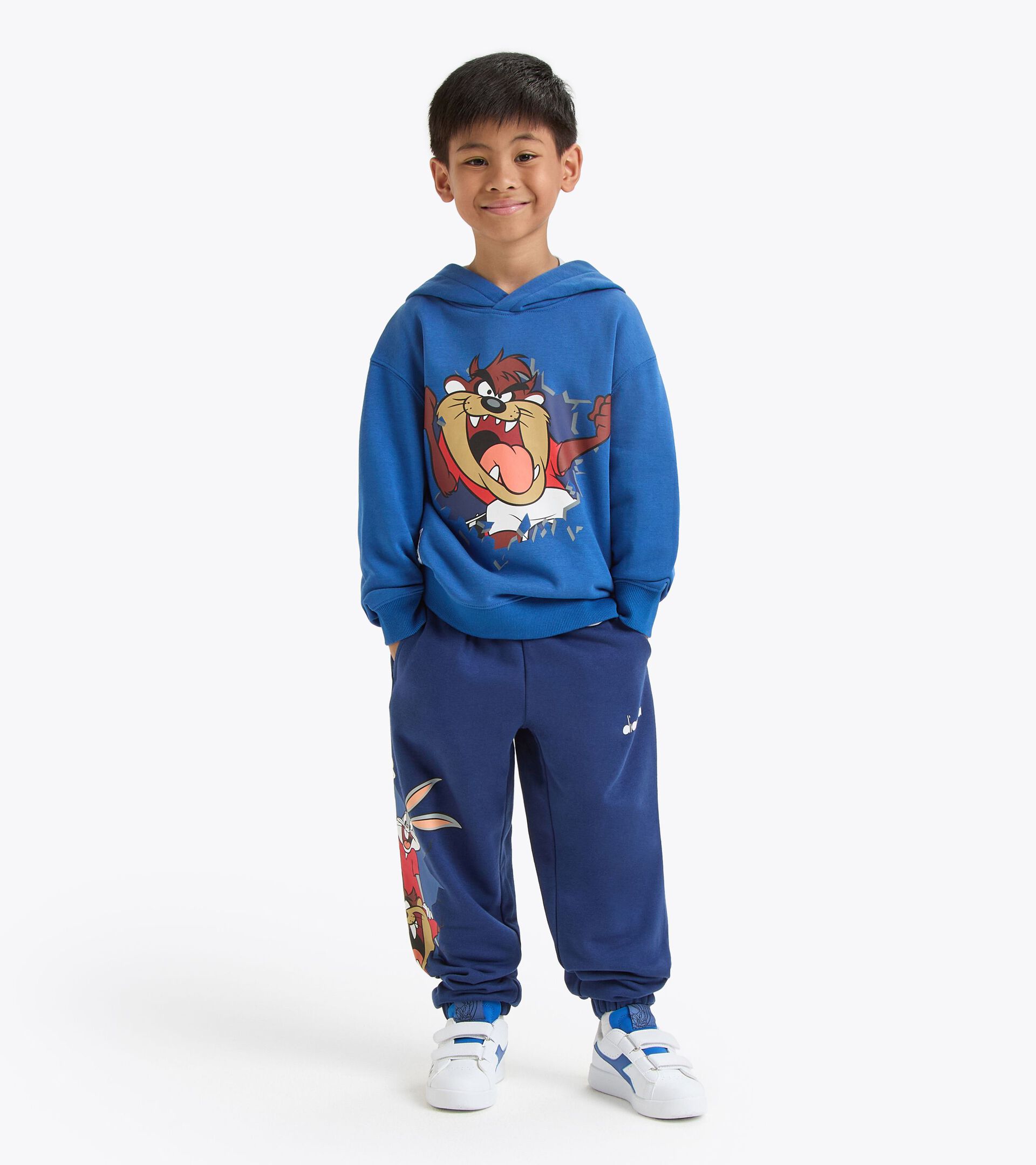 Sweat-shirt à capuche Looney Tunes - Genre neutre - Garçon et fille JU.HOODIE TEAM LT BLEU DELFT - Diadora