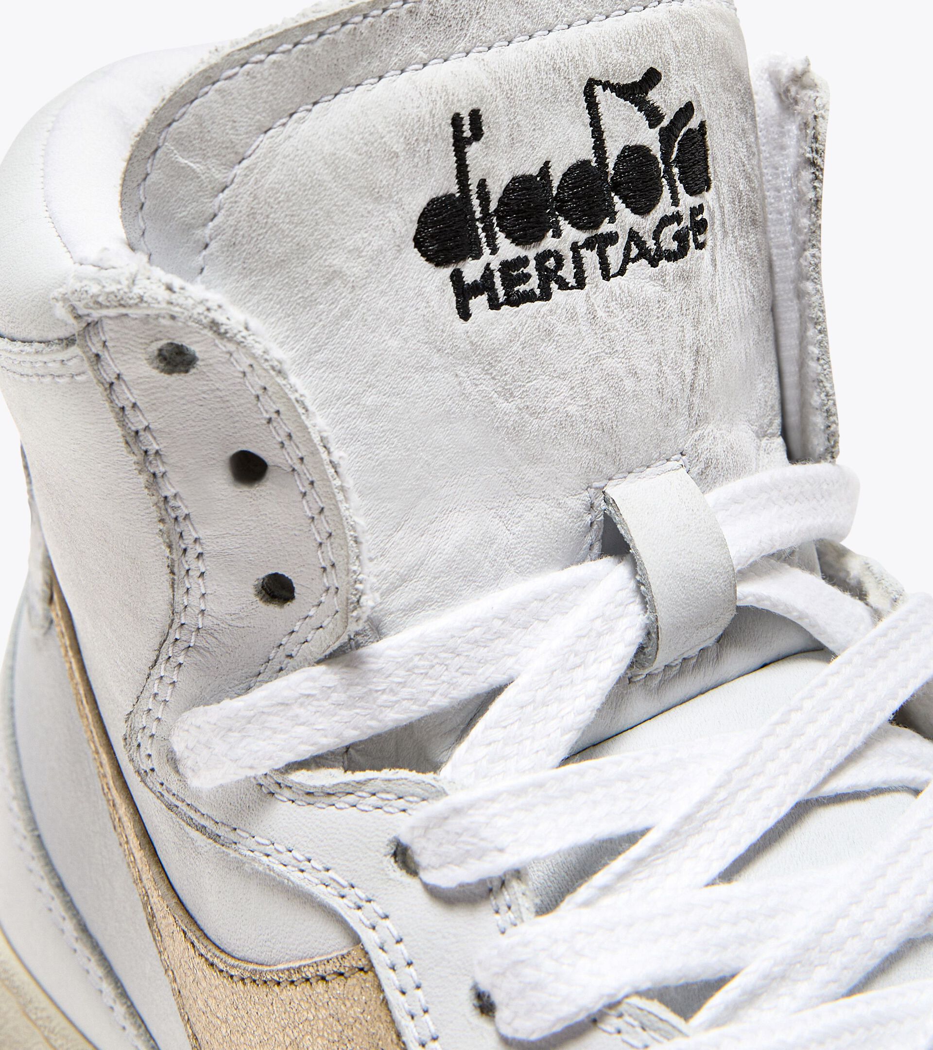 Heritage shoe - Women MI BASKET USED W WHITE/GOLD - Diadora