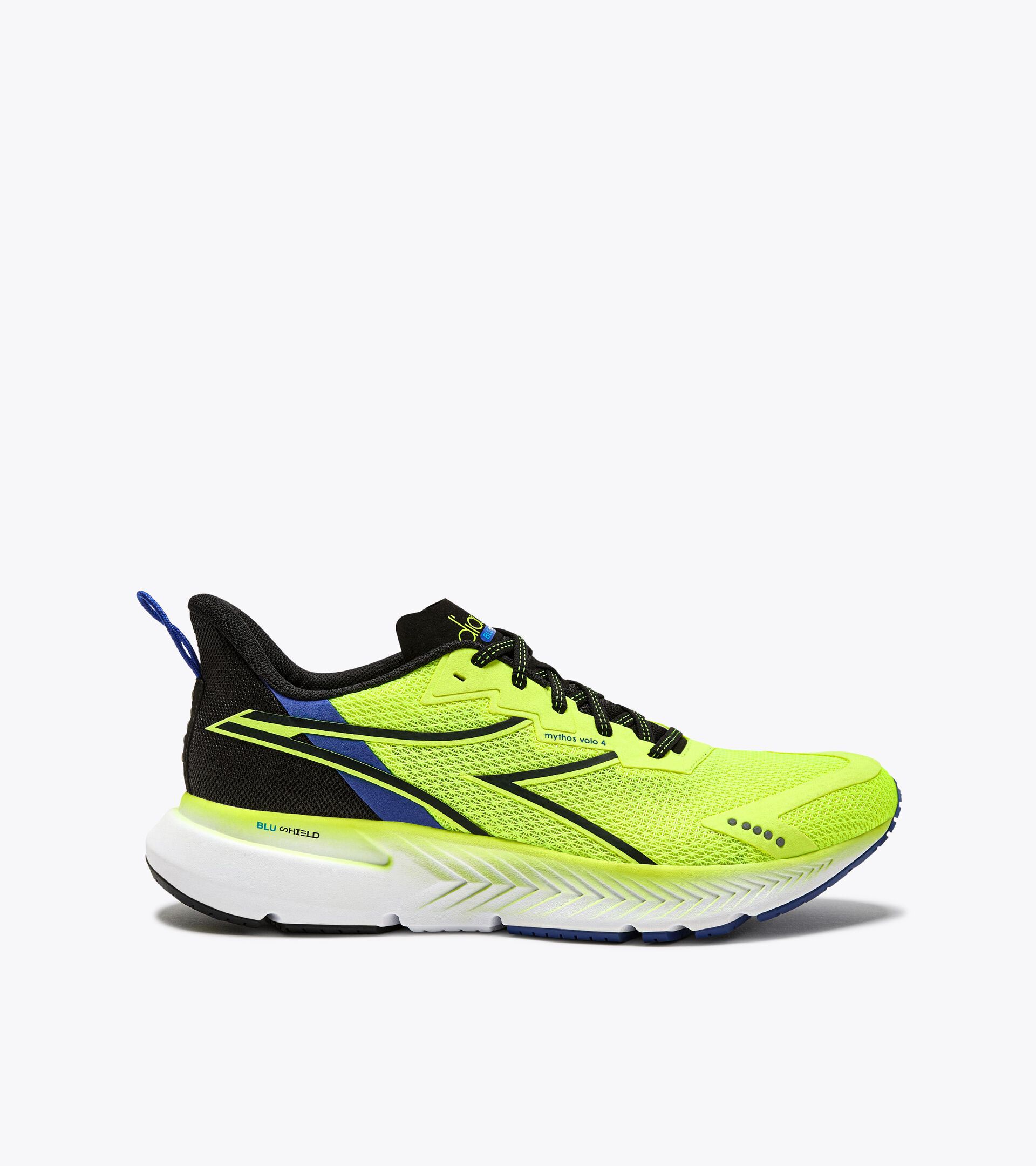 Running shoe - Stability and lightness - Men’s MYTHOS BLUSHIELD VOLO 4 YELLOW FLUO/BLACK - Diadora