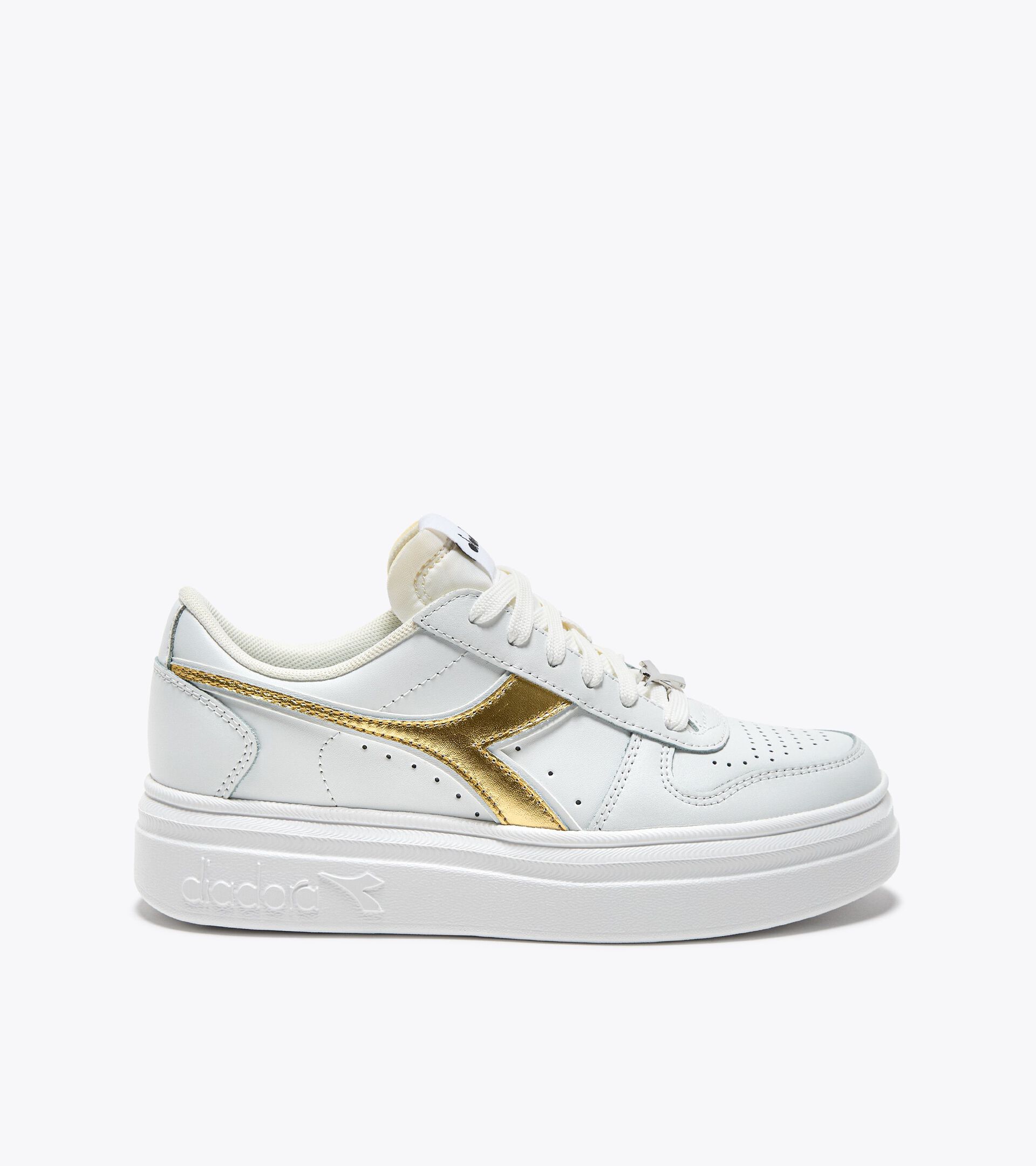 Sports sneakers - Women’s - Platform sole MAGIC BOLD METAL WN WHITE/GOLD - Diadora