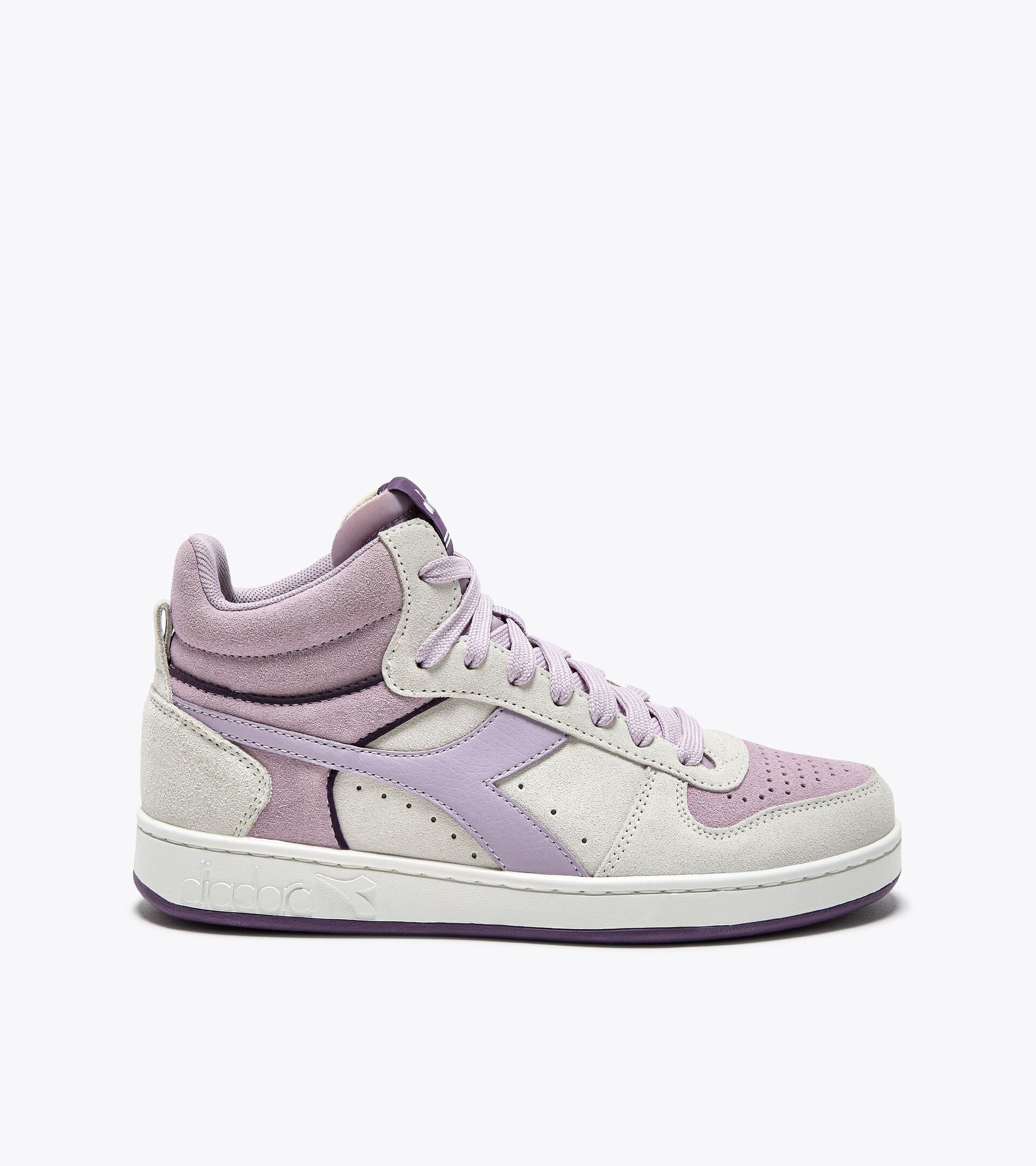 Chaussures de sportswear - Femme MAGIC BASKET DEMI SUEDE WN BLANC LAIT/PETALE ORCHIDEE - Diadora