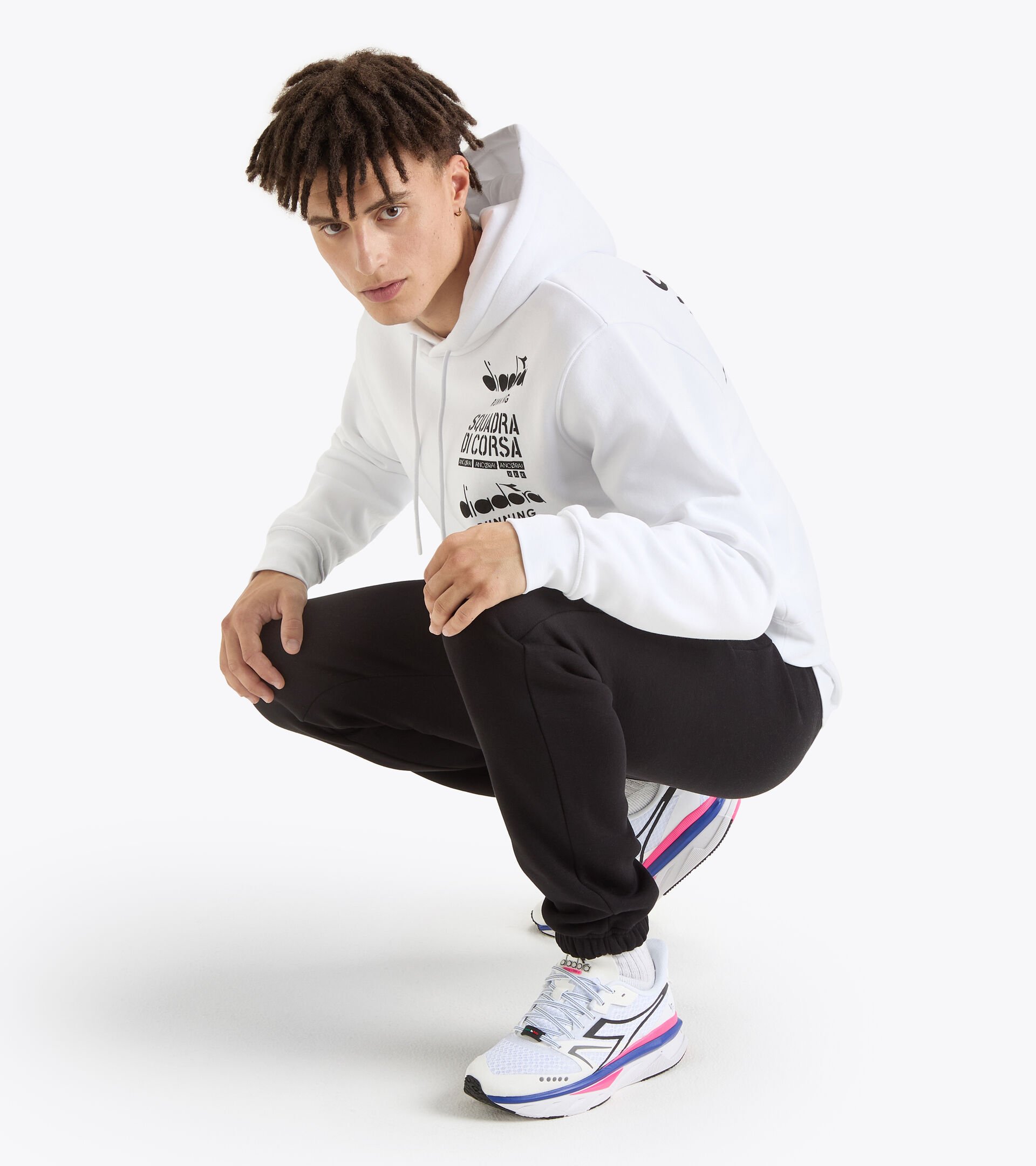 Squadra di Corsa hoodie - Gender Neutral HOODIE SQUADRA DI CORSA OPTICAL WHITE - Diadora