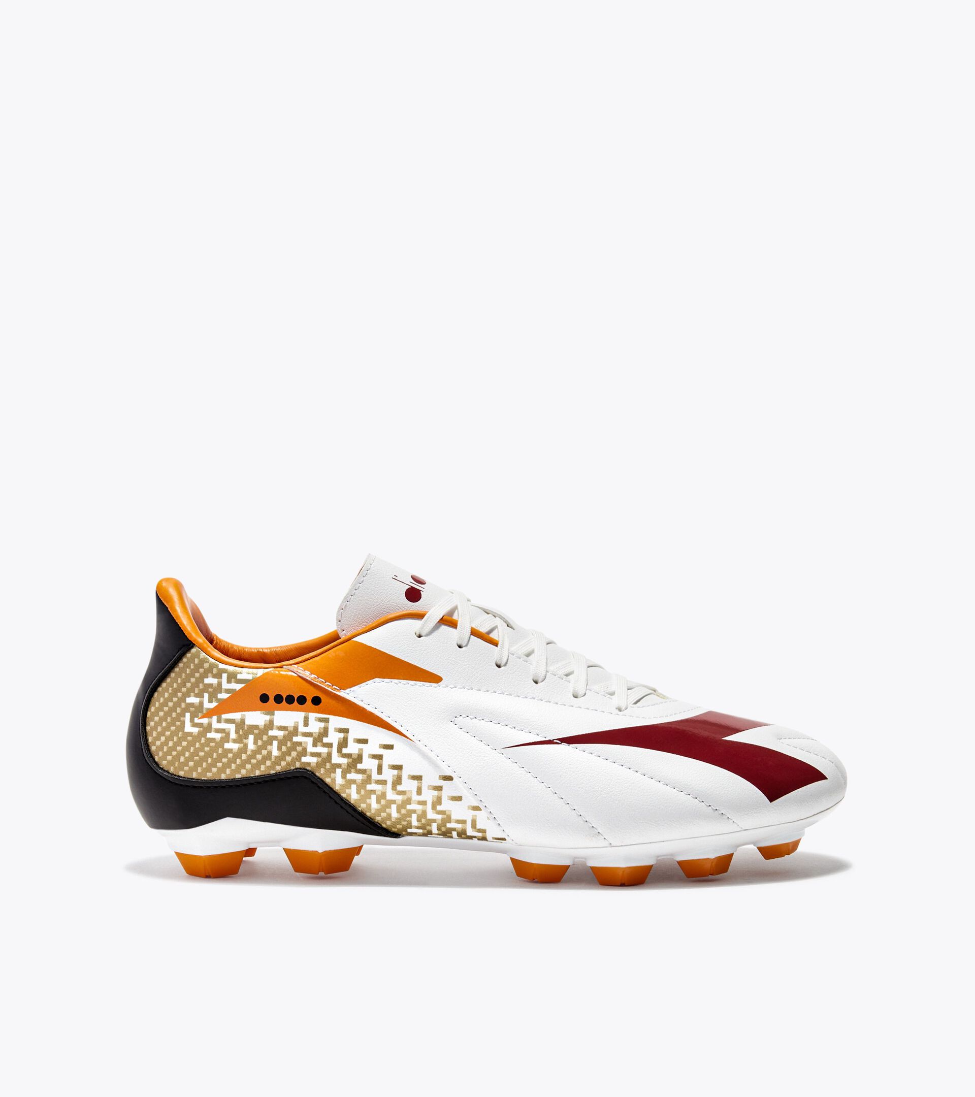 Calcio boots for firm grounds - Men’s MAXIMUS ELITE R LPU WHITE/CHILI PEPPER/RUSSET ORANGE - Diadora