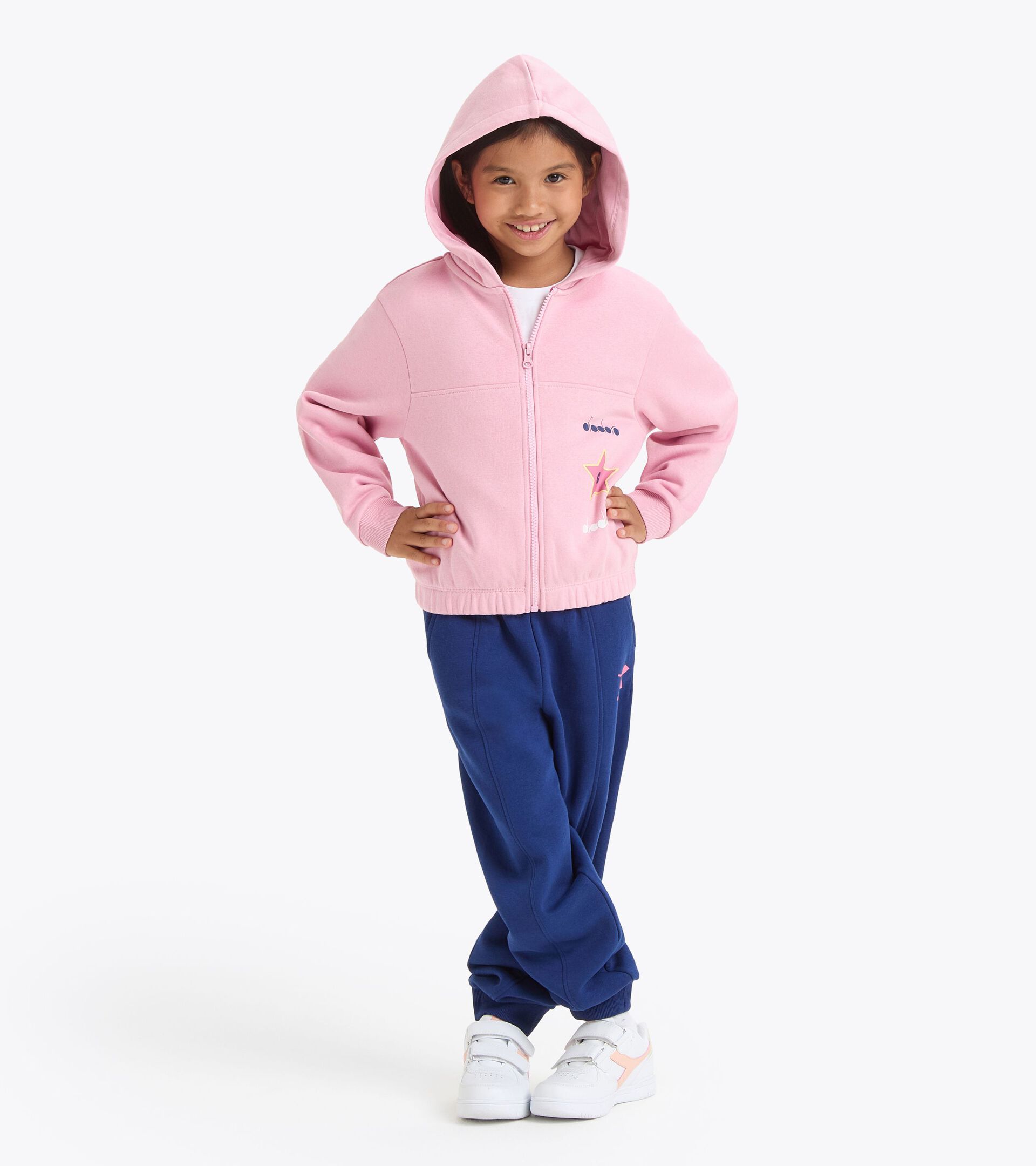 Coordinated tracksuit - Girls 
 JG. TRACKSUIT HD FZ LOGO CAMEO PINK - Diadora